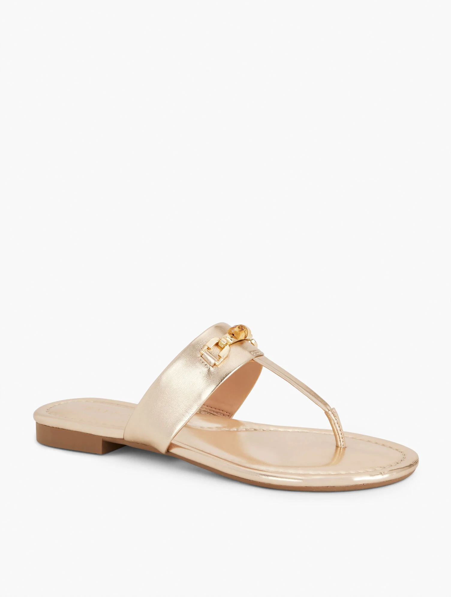Gia Bamboo Metallic Thong Sandals