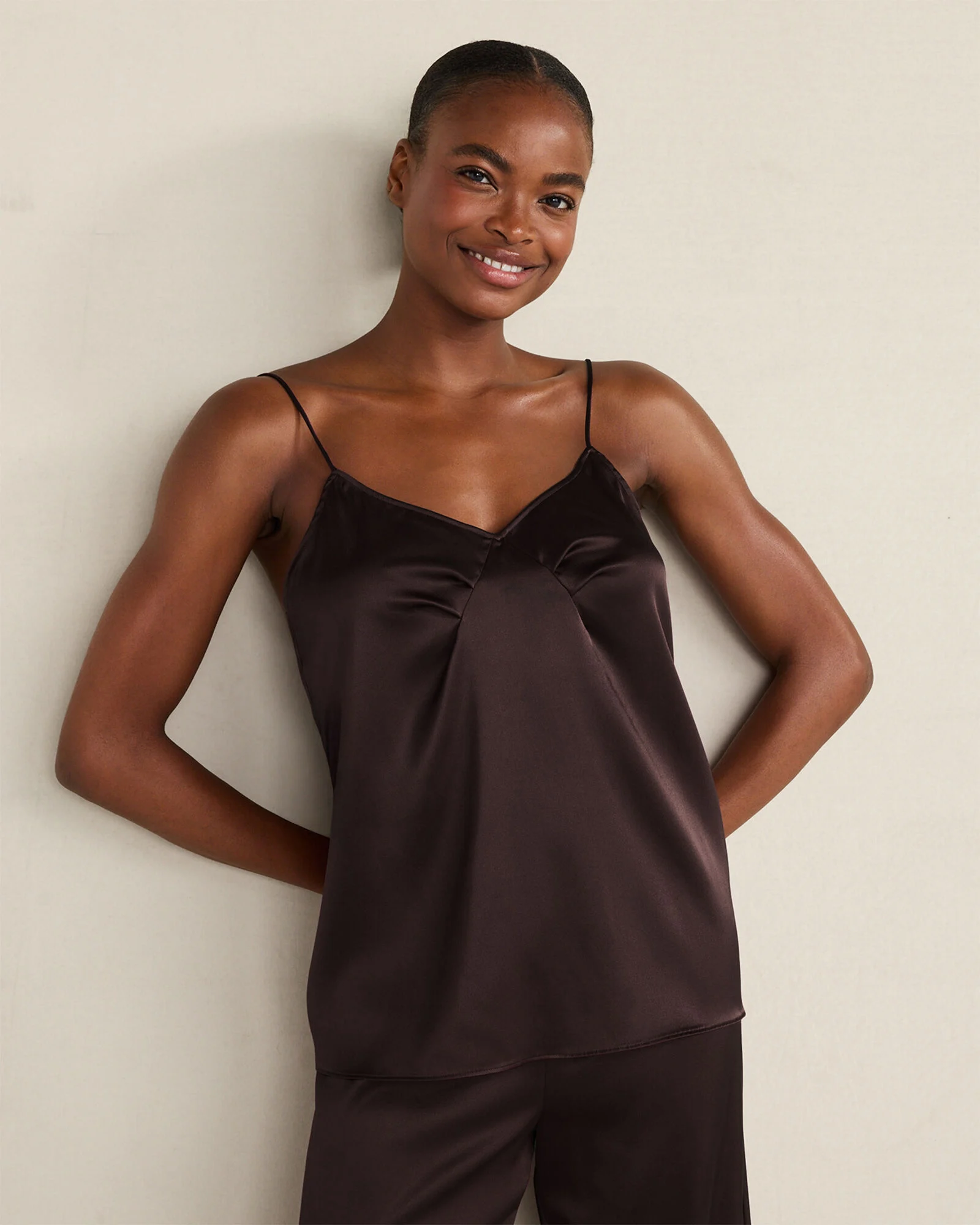 Washable Silk Pleated Cami