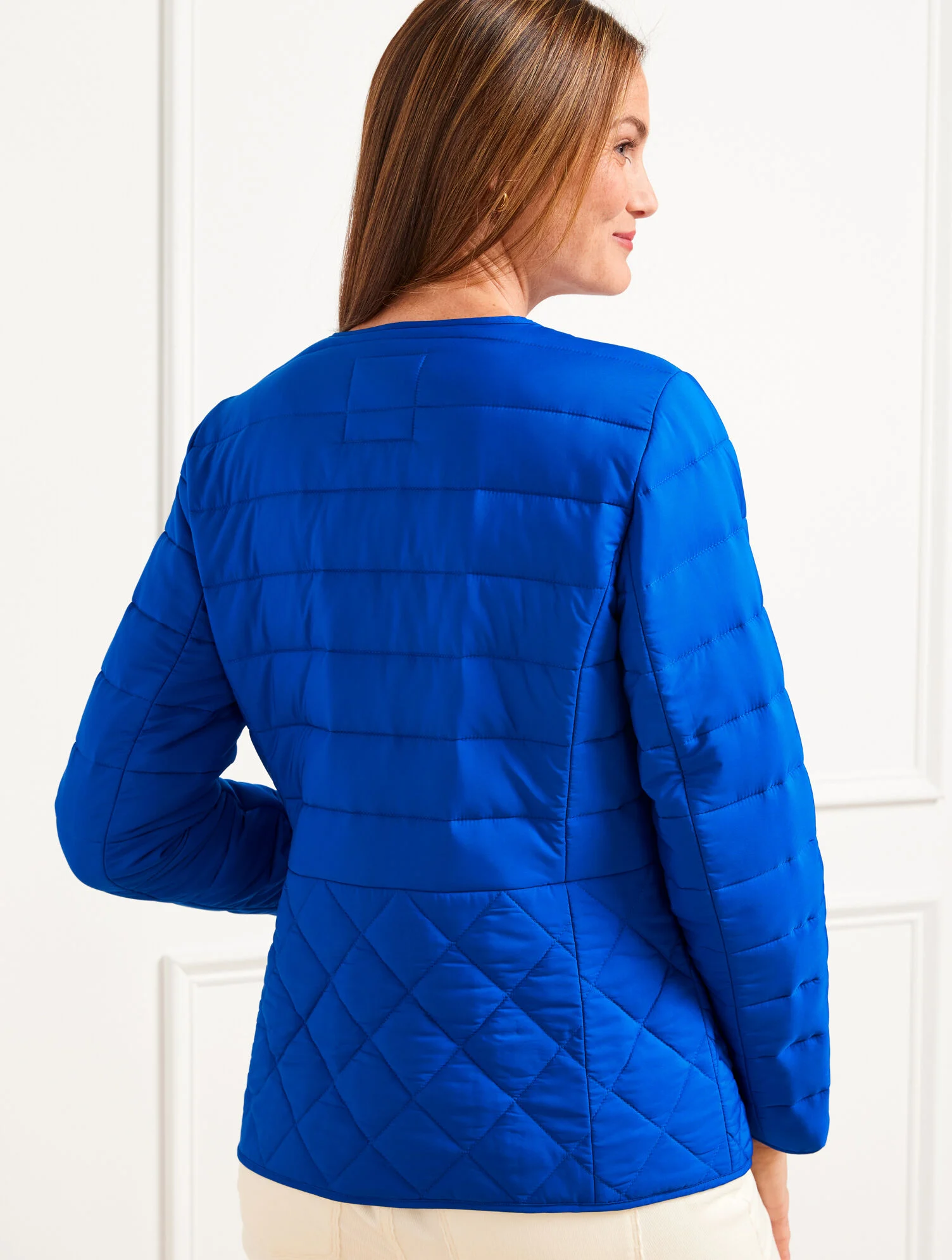 Quilted Collarless Jacket