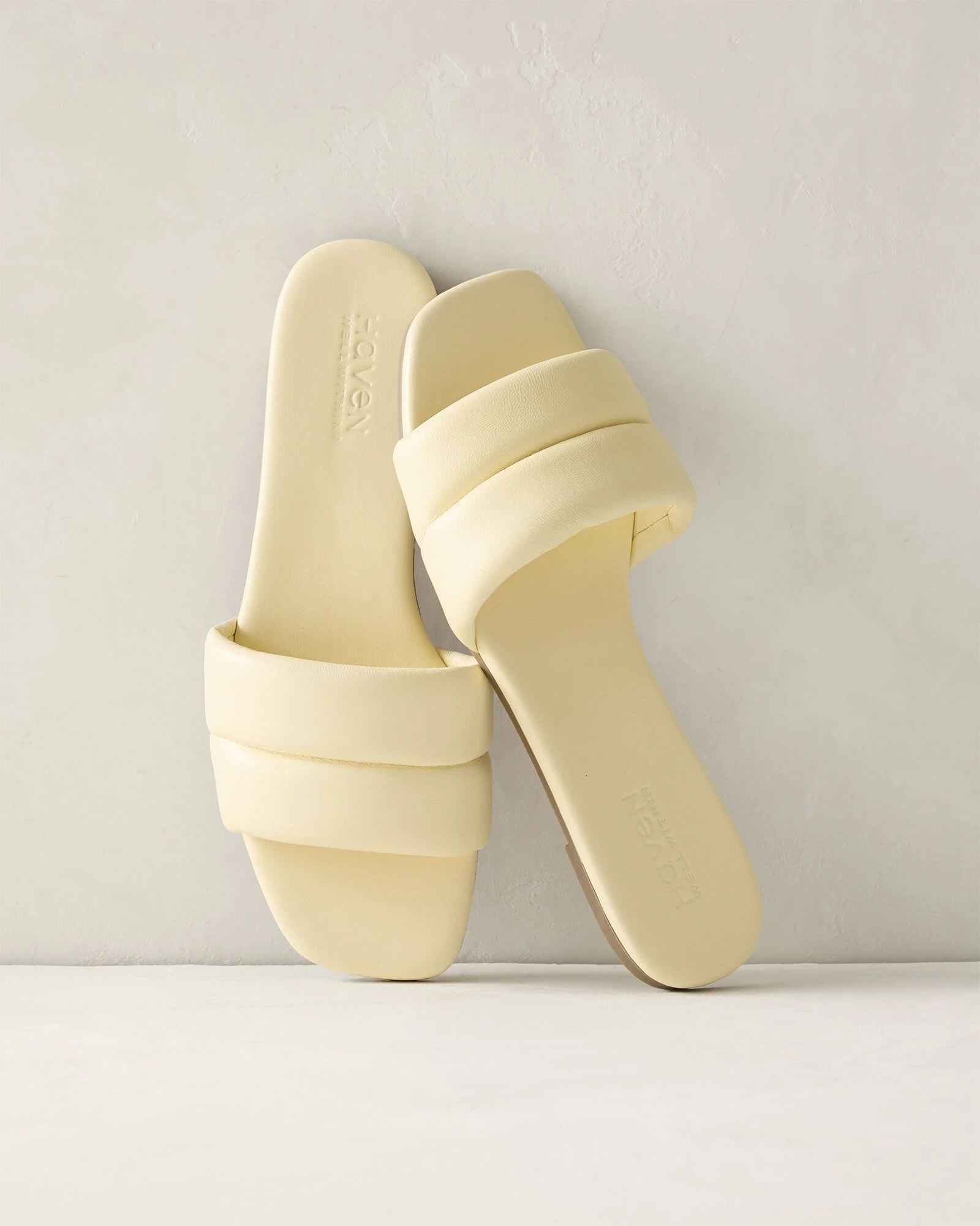 Quilted Leather Slides