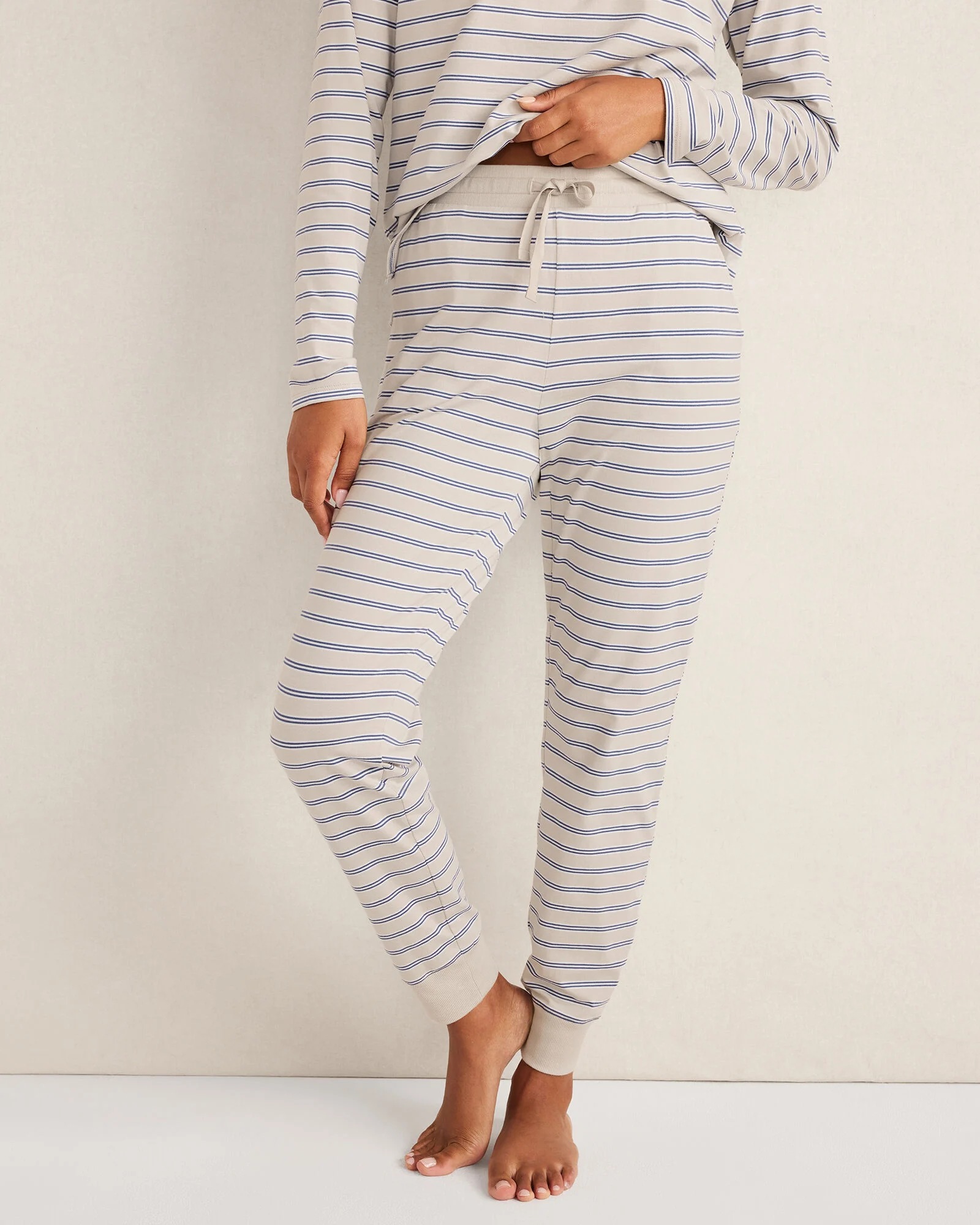 Organic Cotton Jersey Stripe Joggers