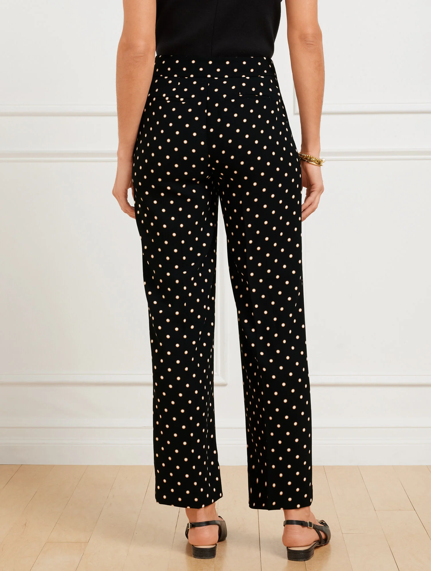 Slim Wide Ankle Pants - Daisy Dot
