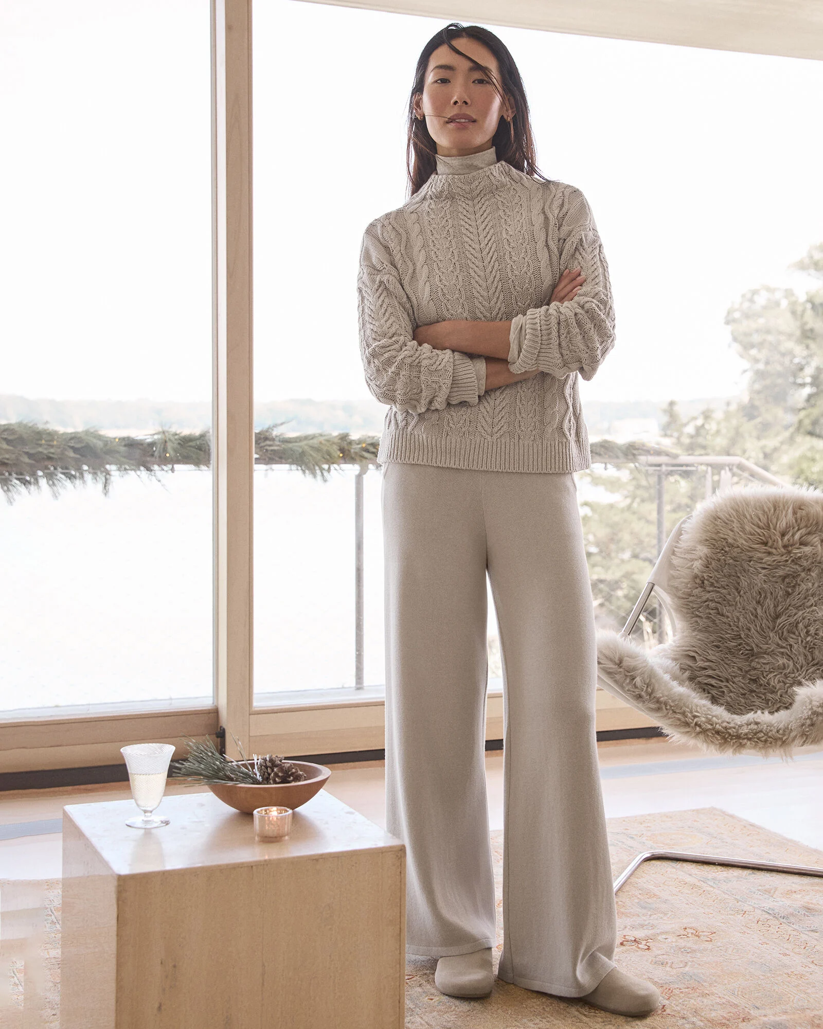 Organic Cotton Wide Leg Pants