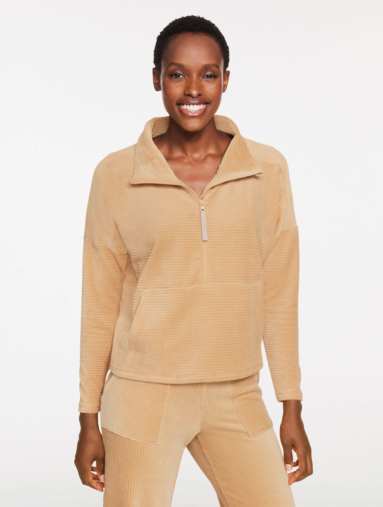 Sky Lounge Velour Half-Zip Pullover