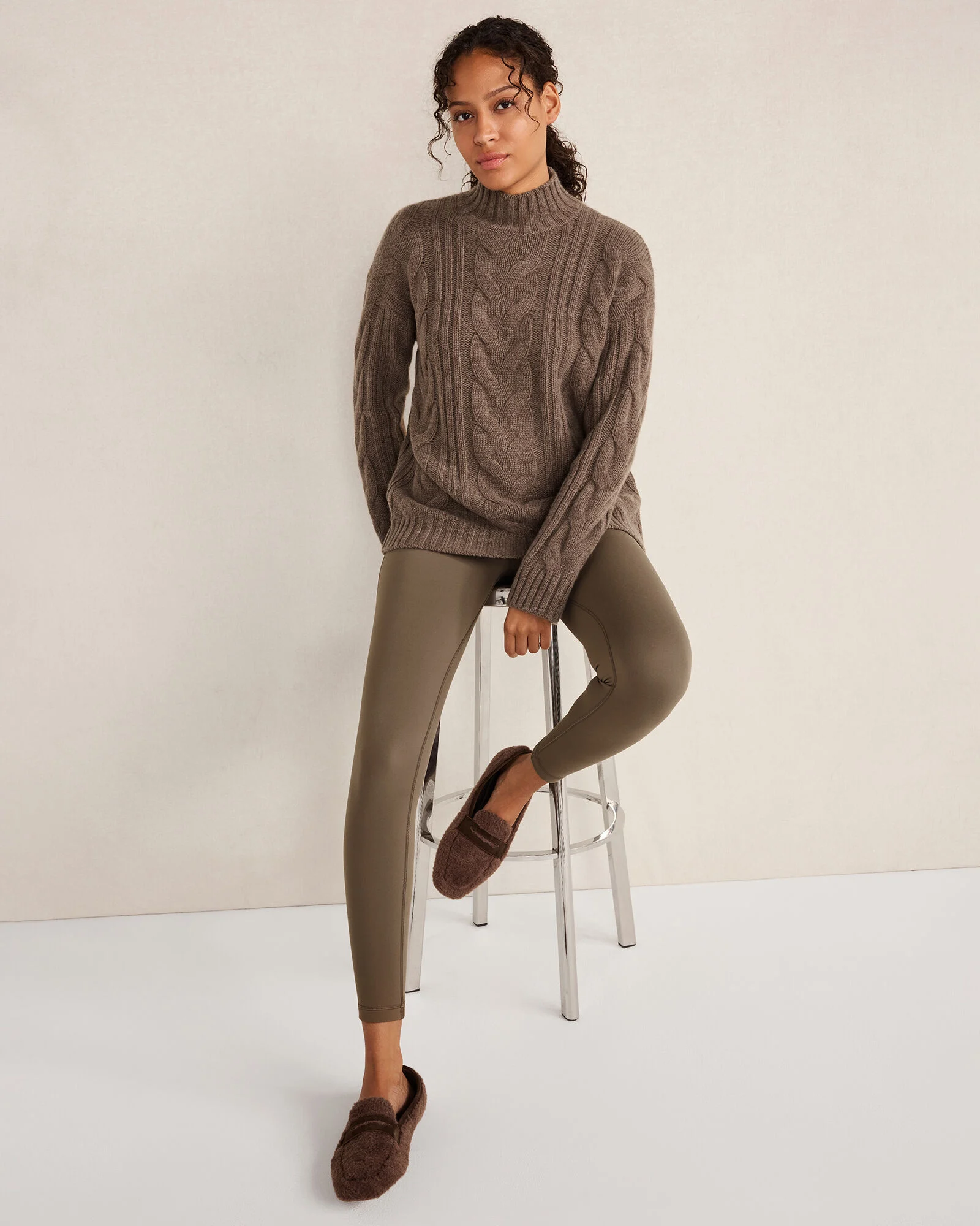 Cashmere Cable Mockneck Sweater
