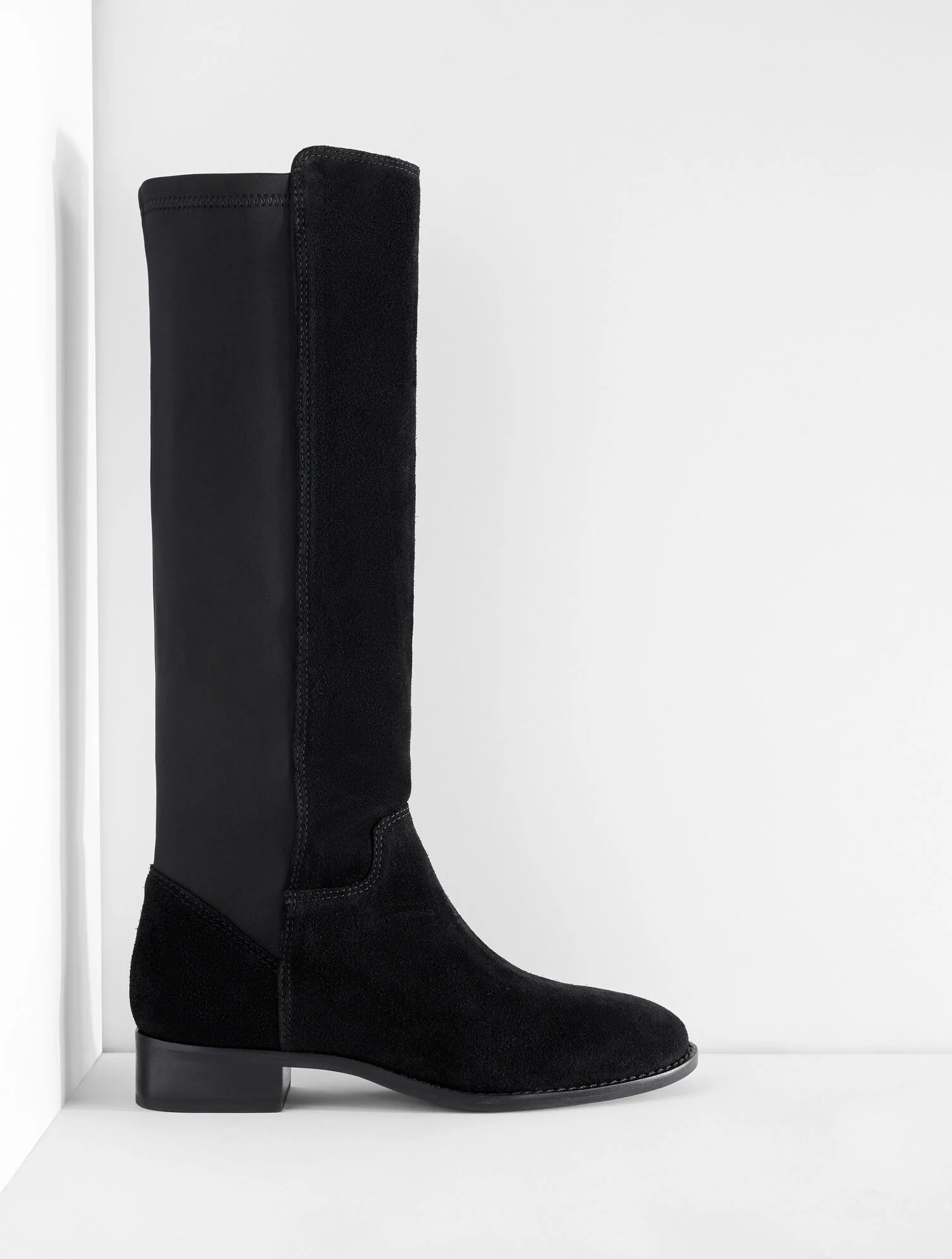 Tish Stretch Quilted Faux Suede Tall Boots