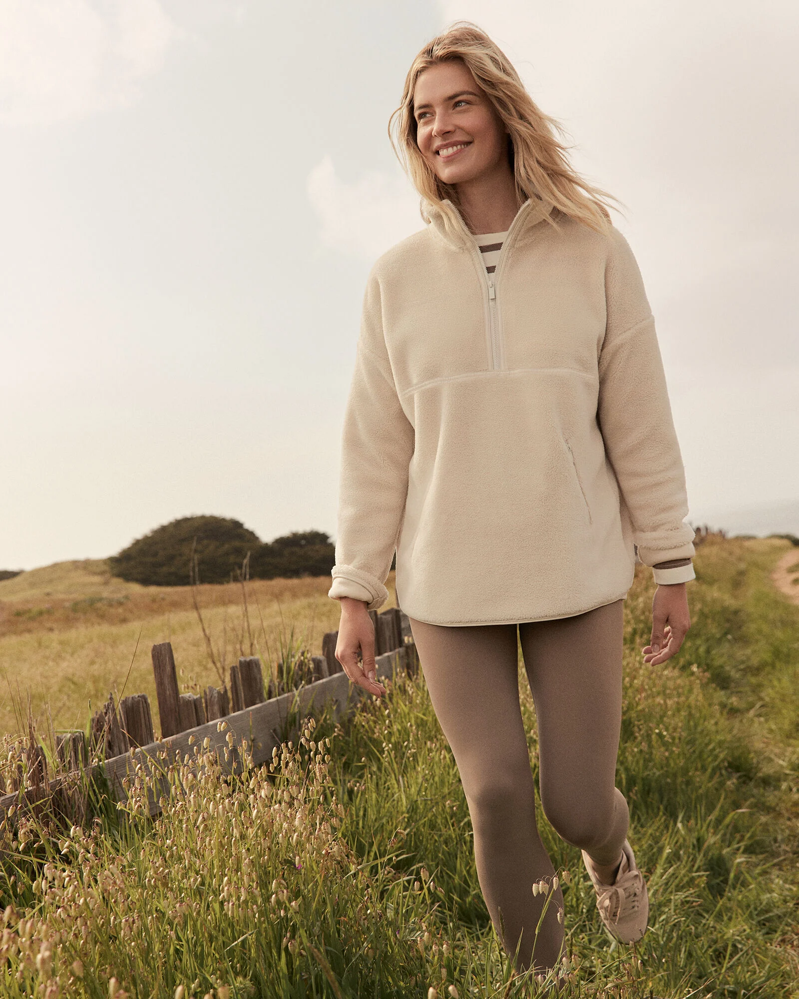 Faux Sherpa Half Zip Pullover