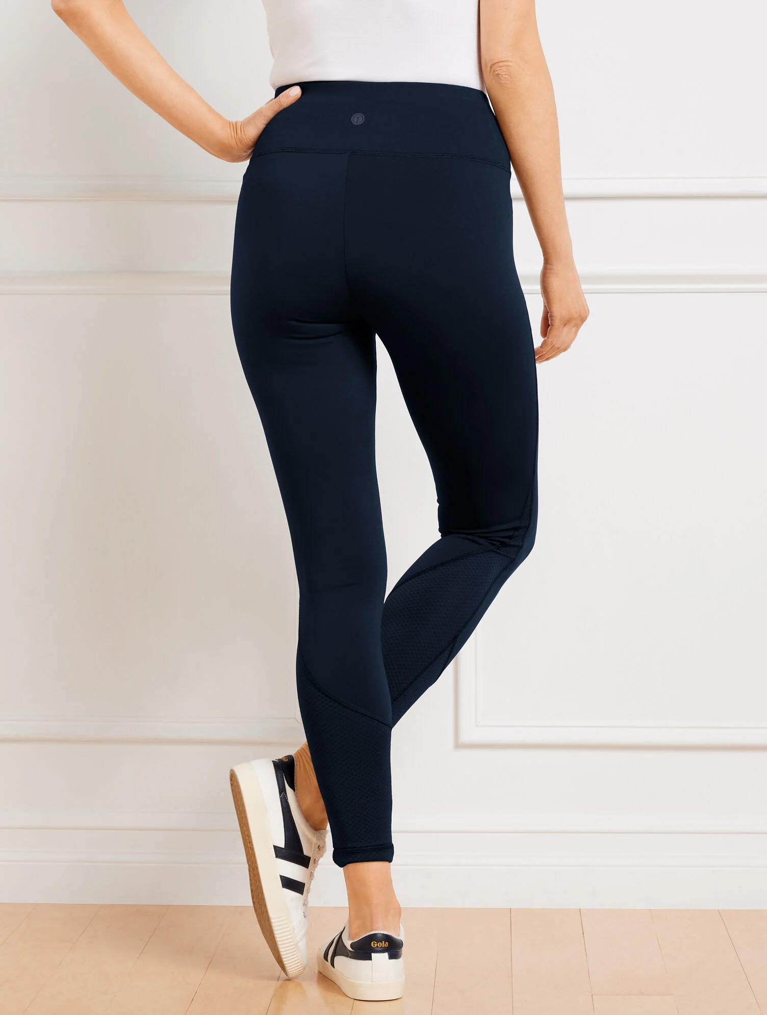 Performance Interlock Mesh Block Leggings