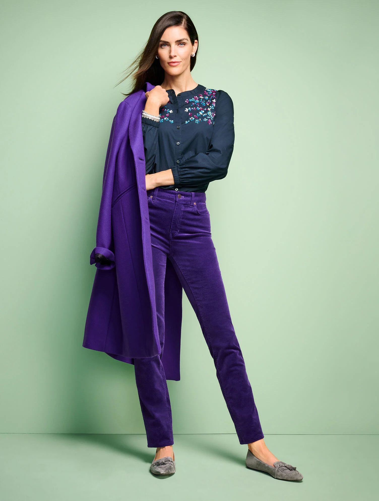 Embellished Poplin Top