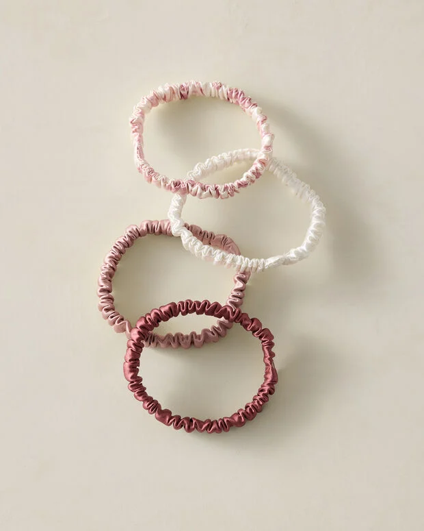 Washable Silk Hair Ties — Macaron Multi
