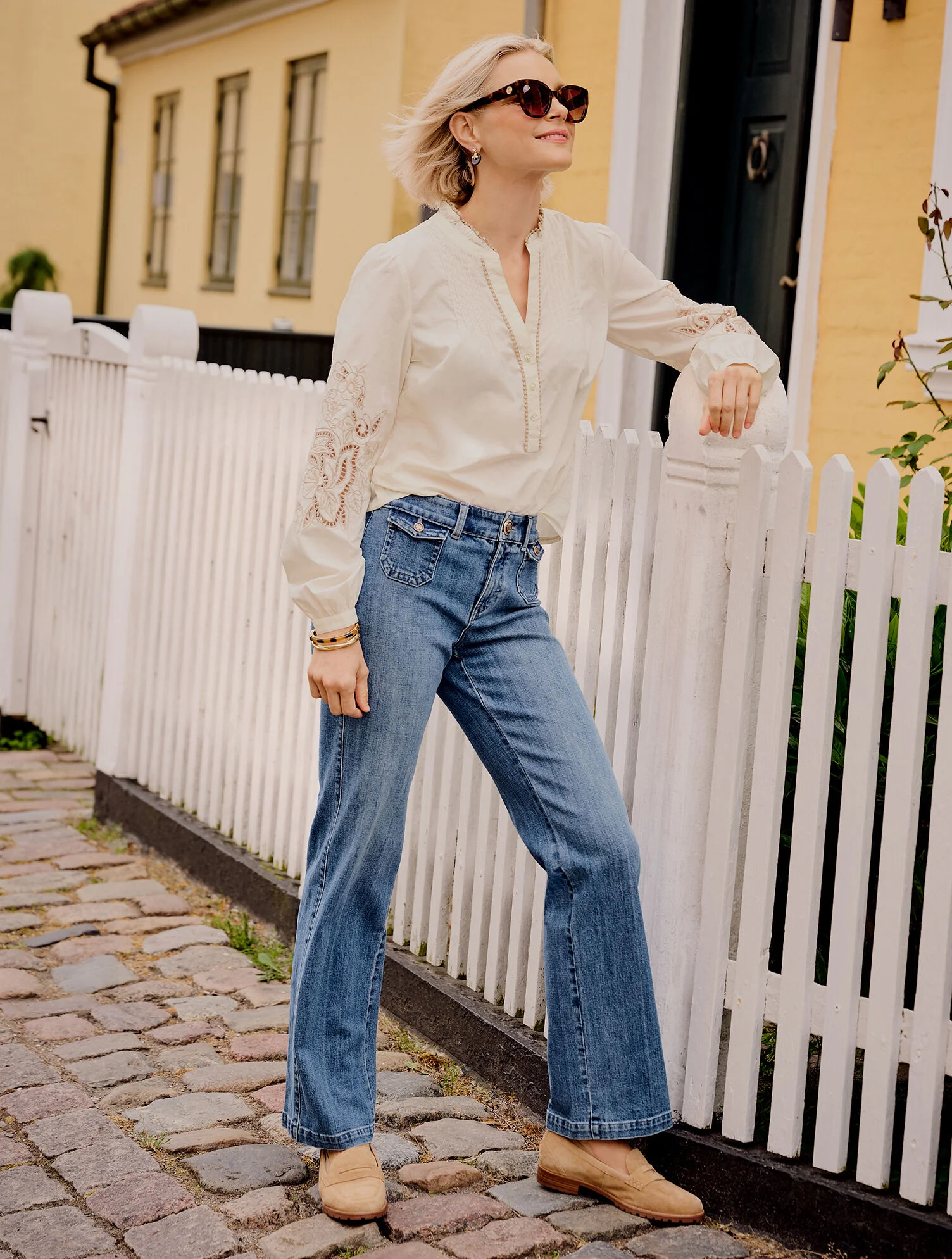 Classic Jean Trousers - Priscilla Wash