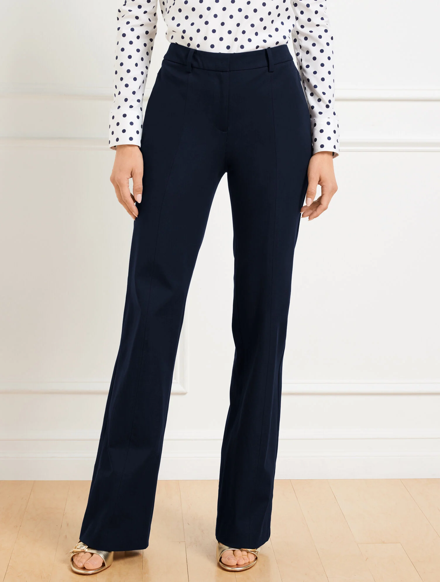 Flare Leg Cotton Bi-Stretch Pants