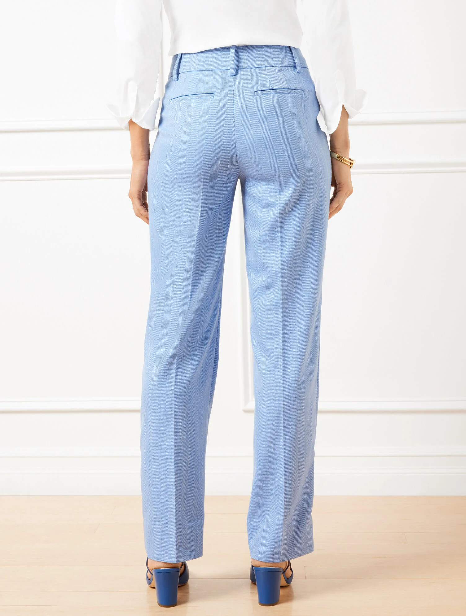 Talbots Southampton Straight Leg Pants - Spring Herringbone