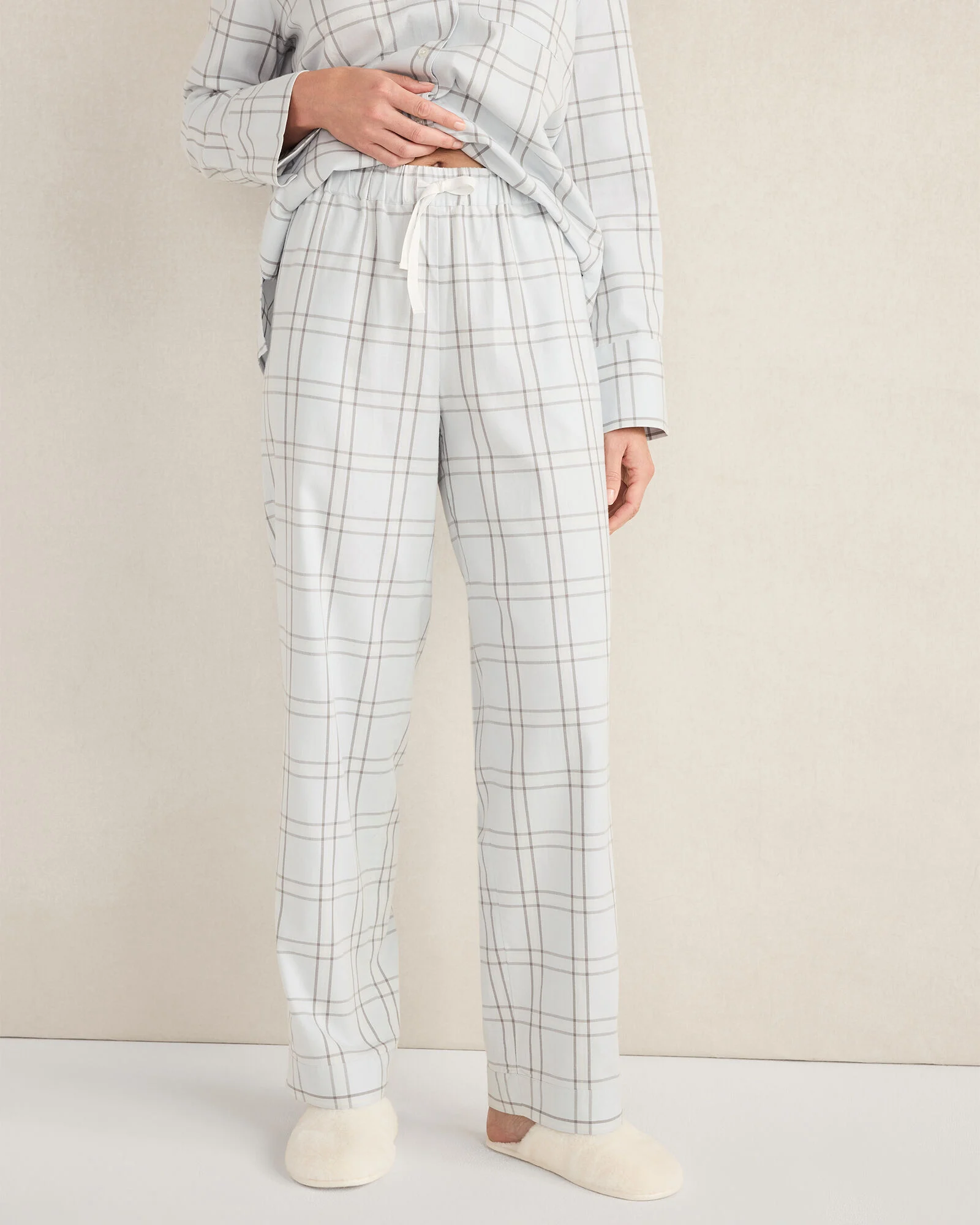 Lightweight Flannel Windowpane Pajama Pants