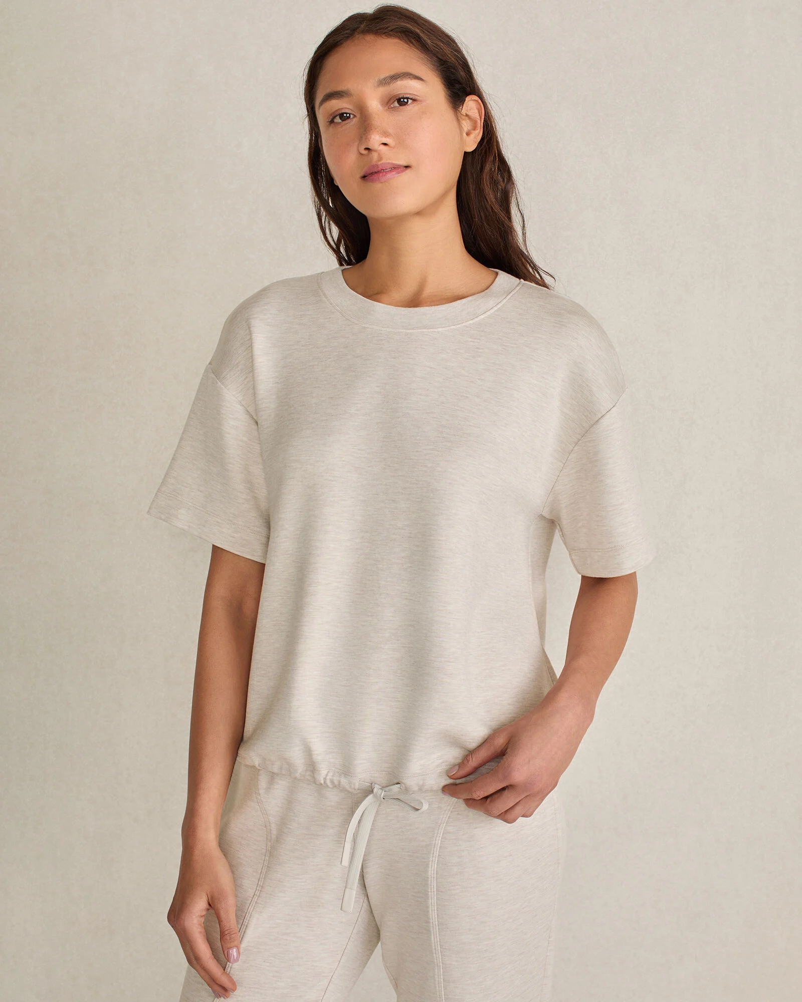 Soft Knit Tie-Front Short Sleeve Top