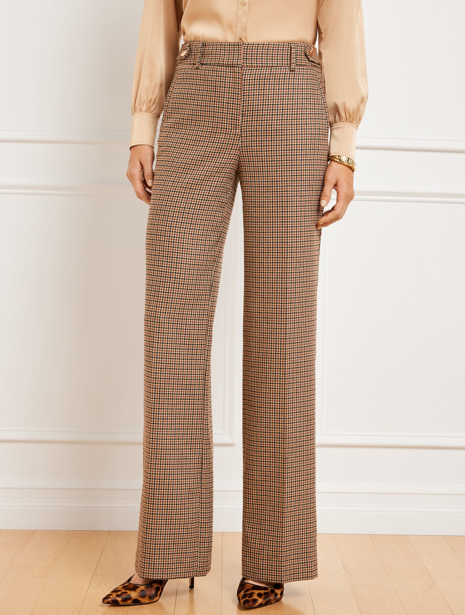 Talbots Greenwich Wide Leg Pants - Autumn Check