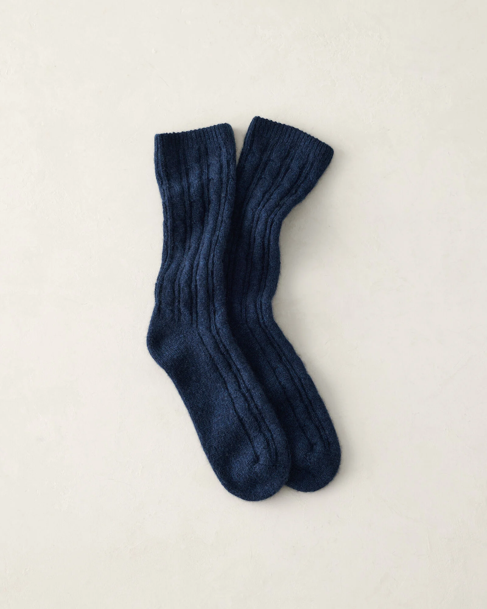 Cashmere Blend Cable Knit Socks