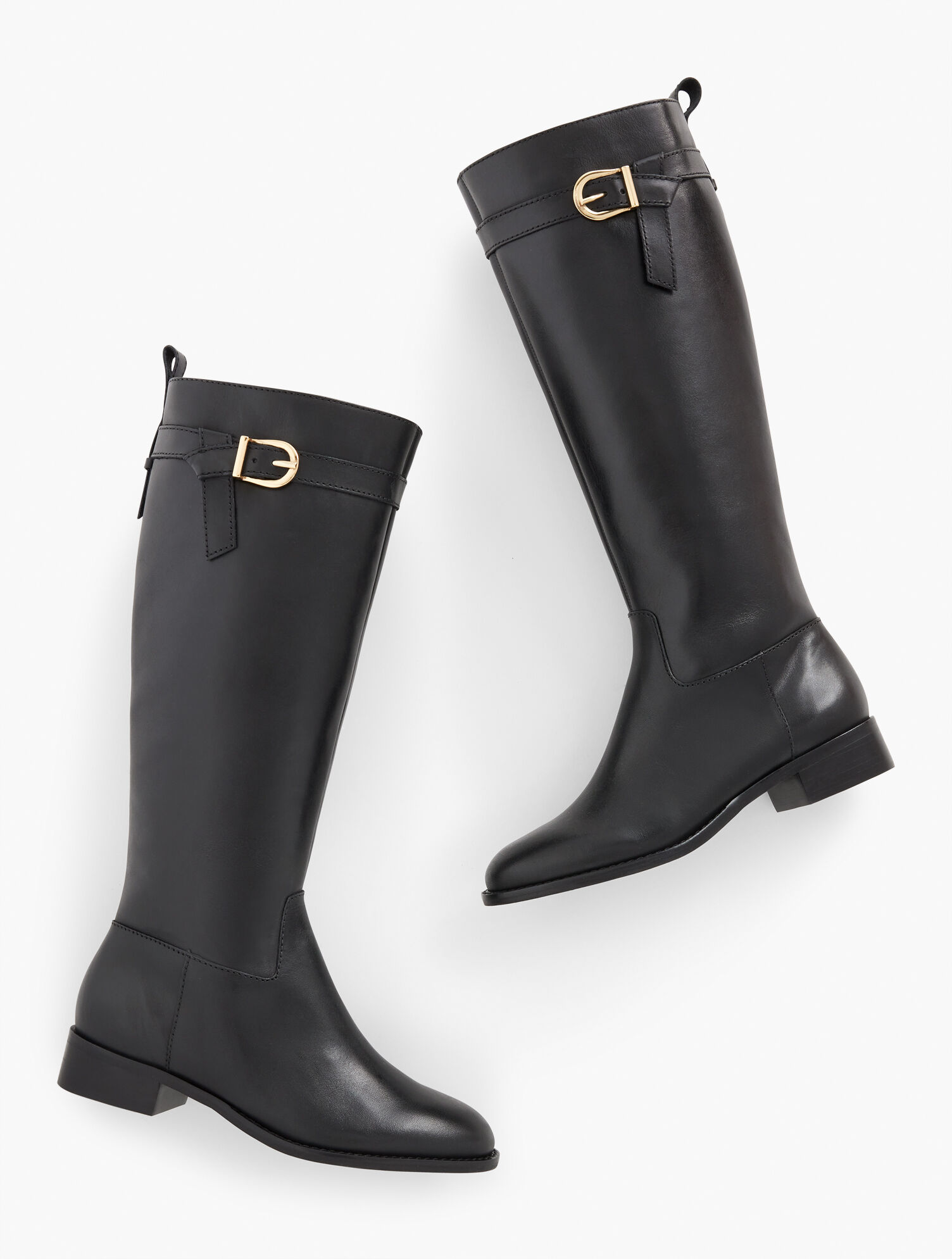 Tish Tie Leather Riding Boots - Extended Calf