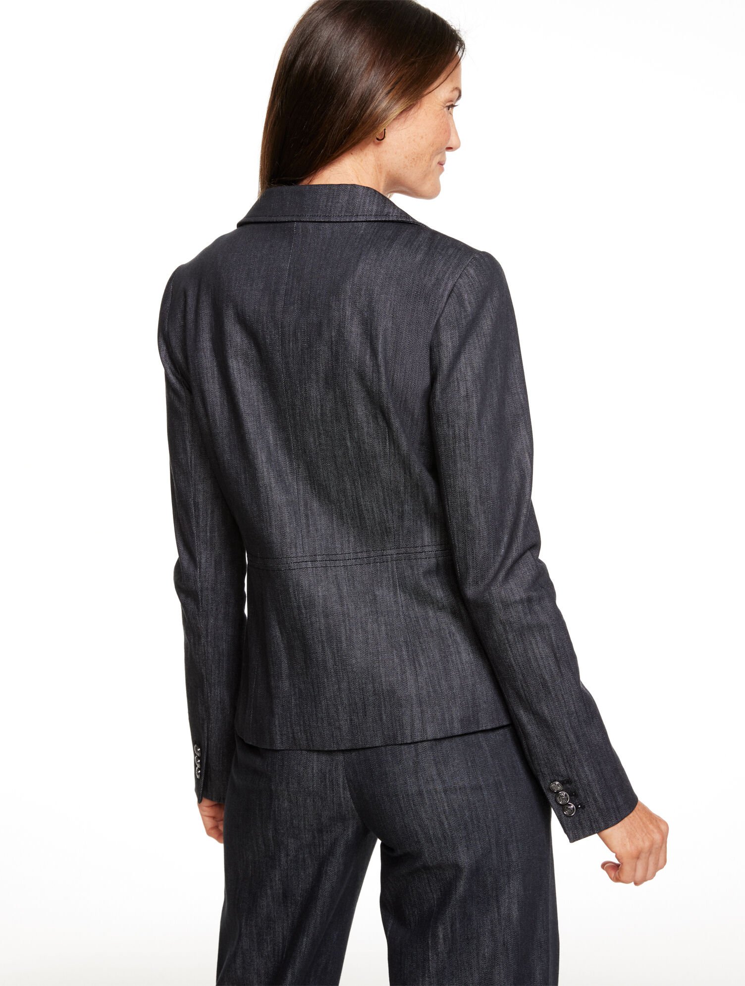 Refined Denim Double Breasted Blazer