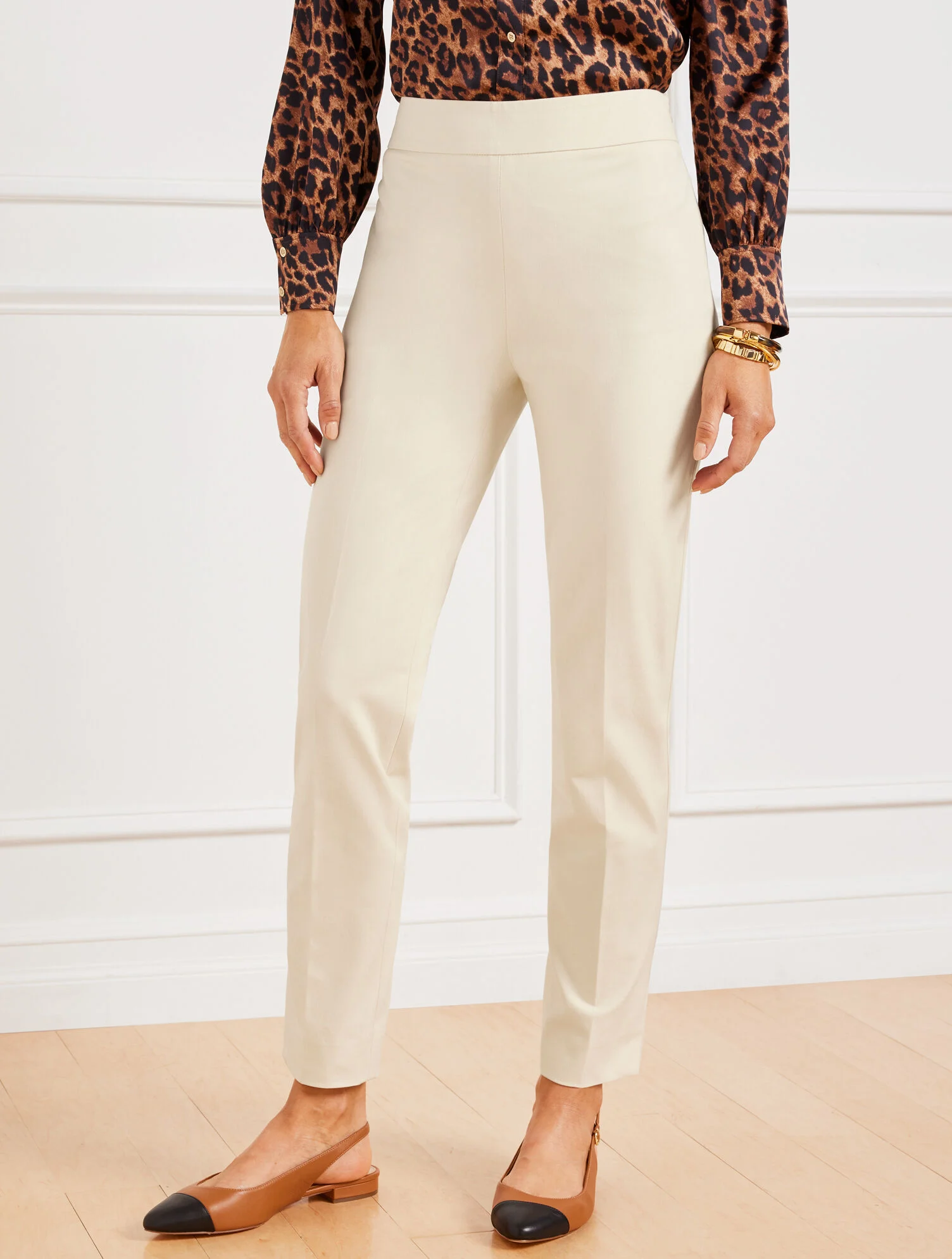 Talbots Chatham Cotton Bi-Stretch Slim Ankle Pants - Solid