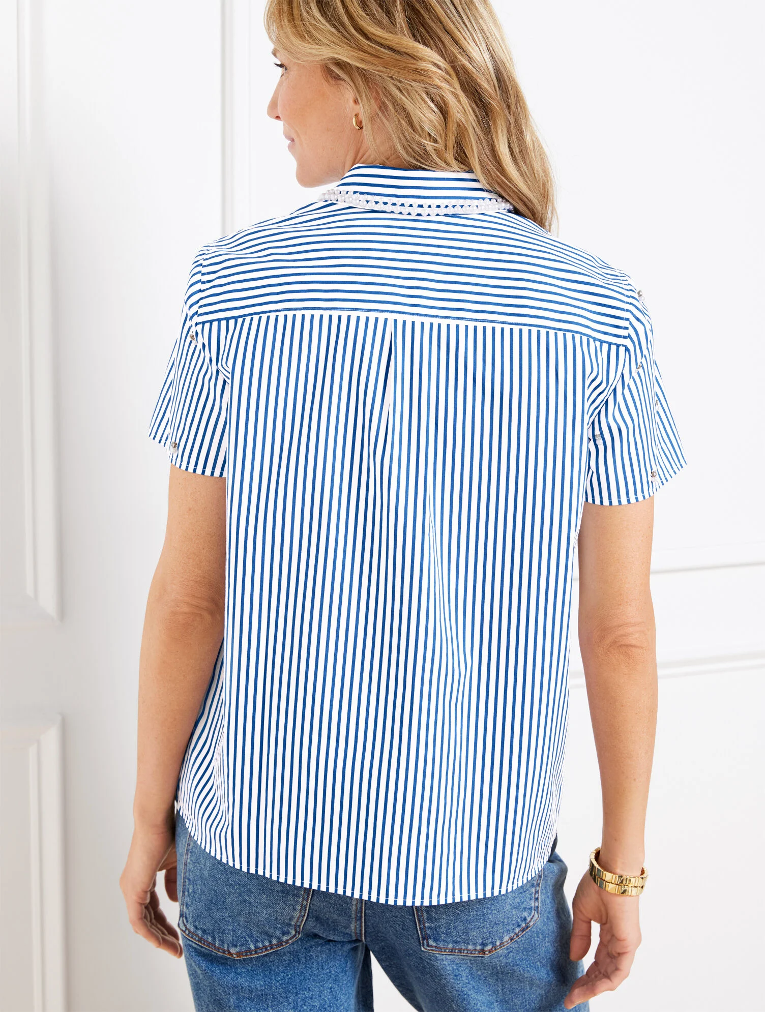 Embellished Short Shirt - Daffodil Stripe