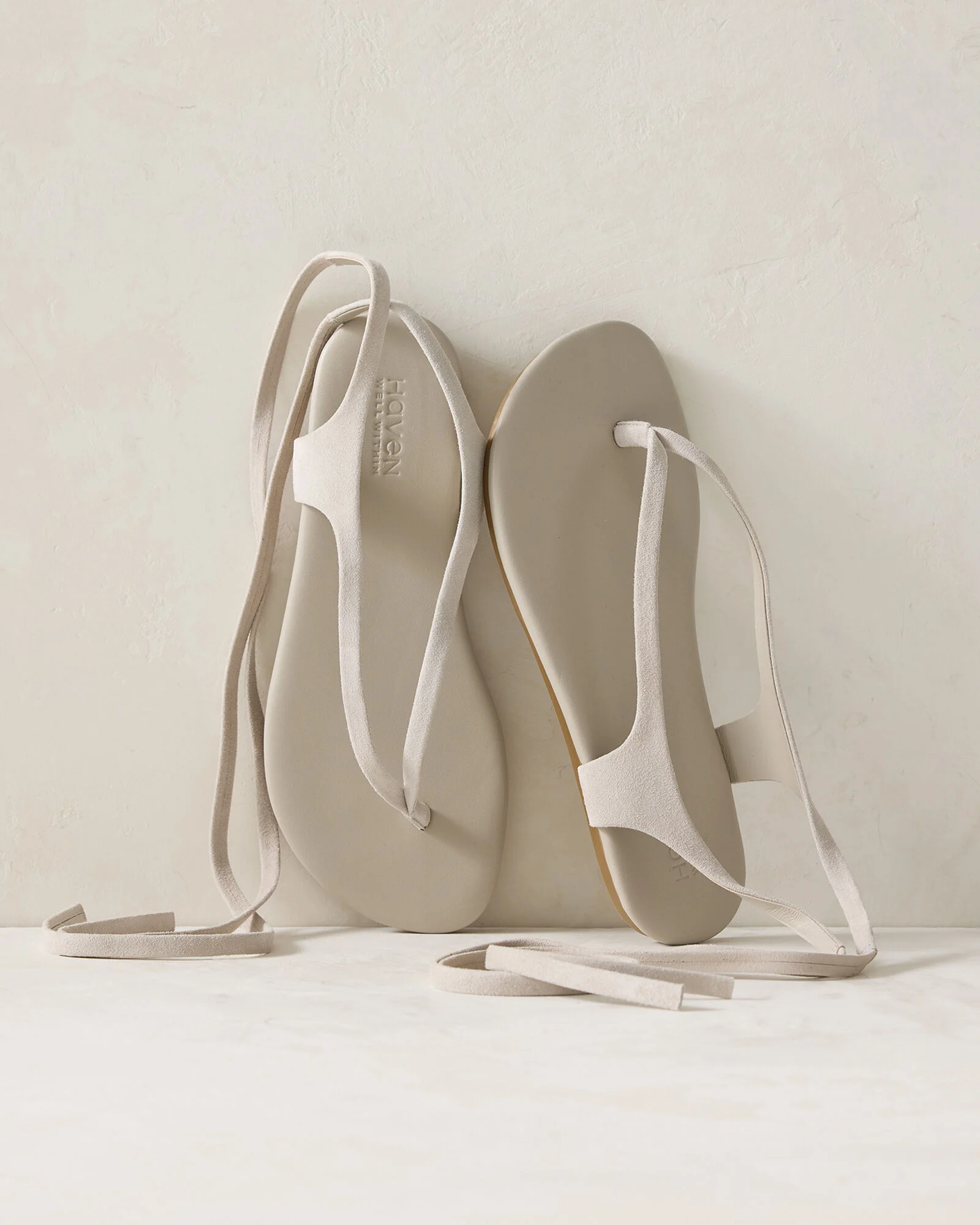 Suede Wrap-Up Thong Sandals