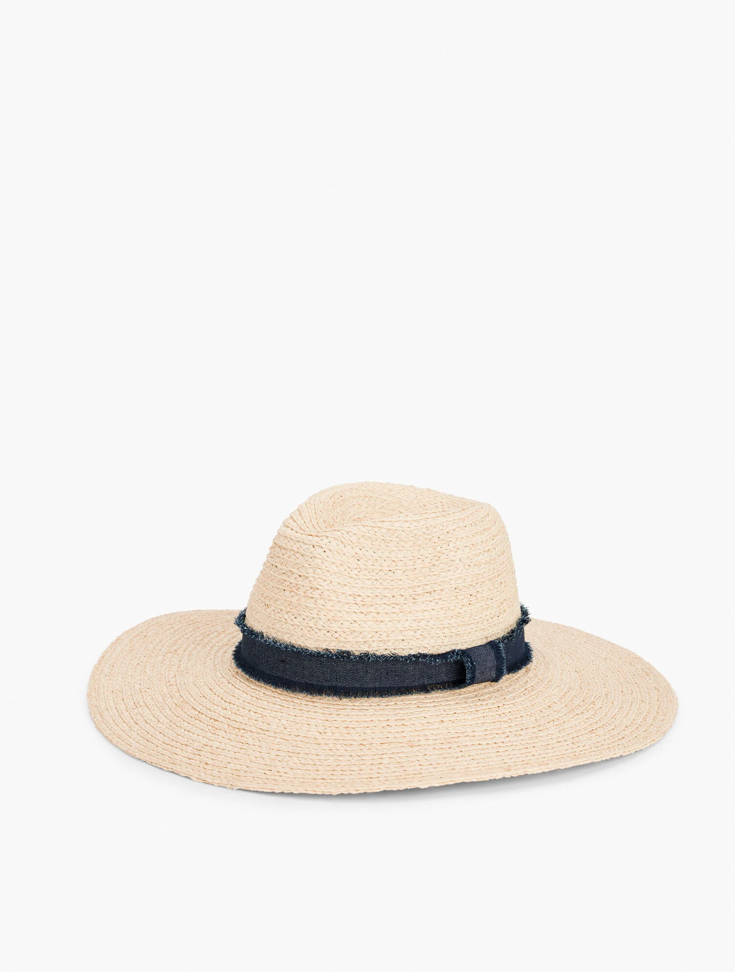 Frayed Trim Floppy Hat