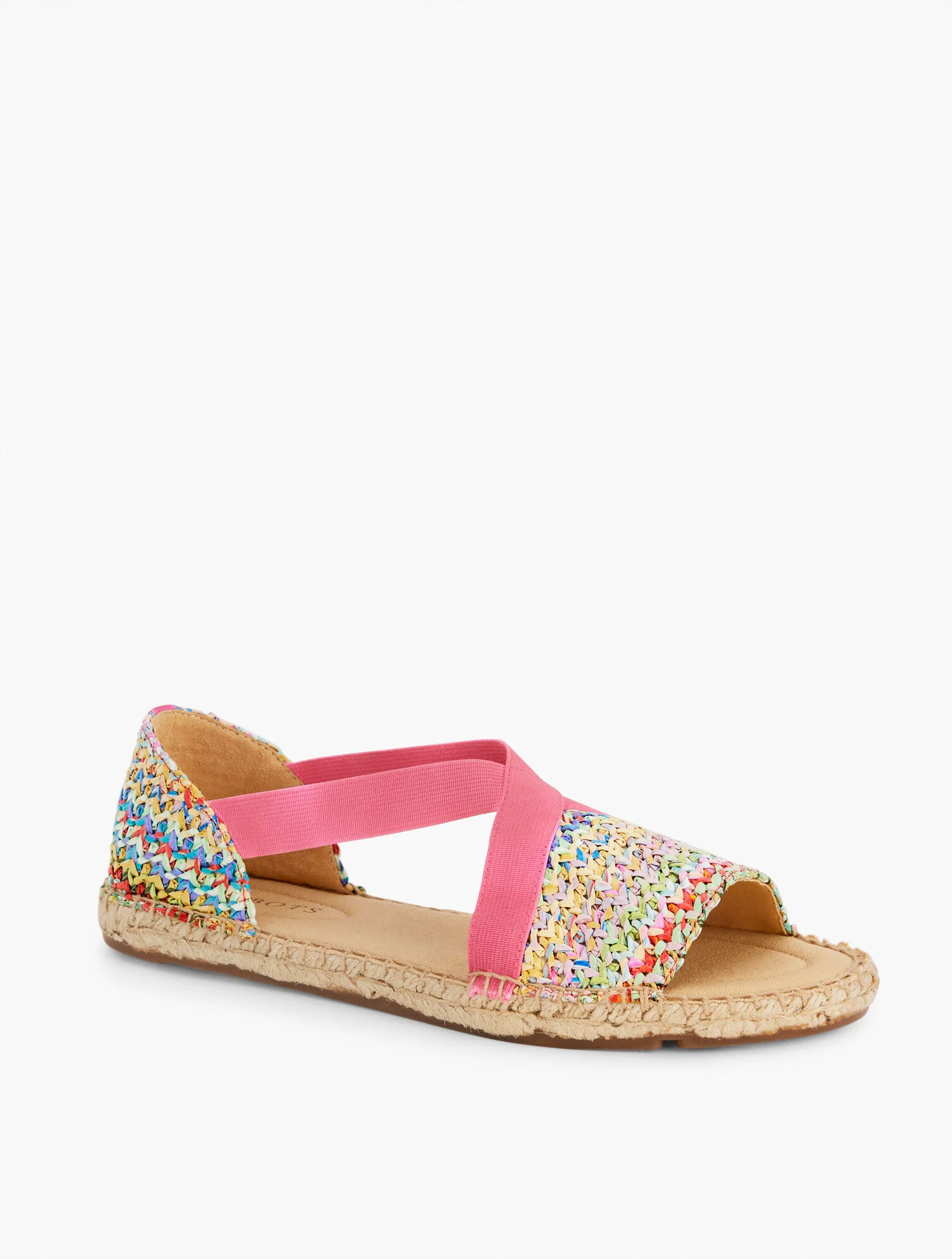Ilyssa Elastic Straw Espadrille Flats
