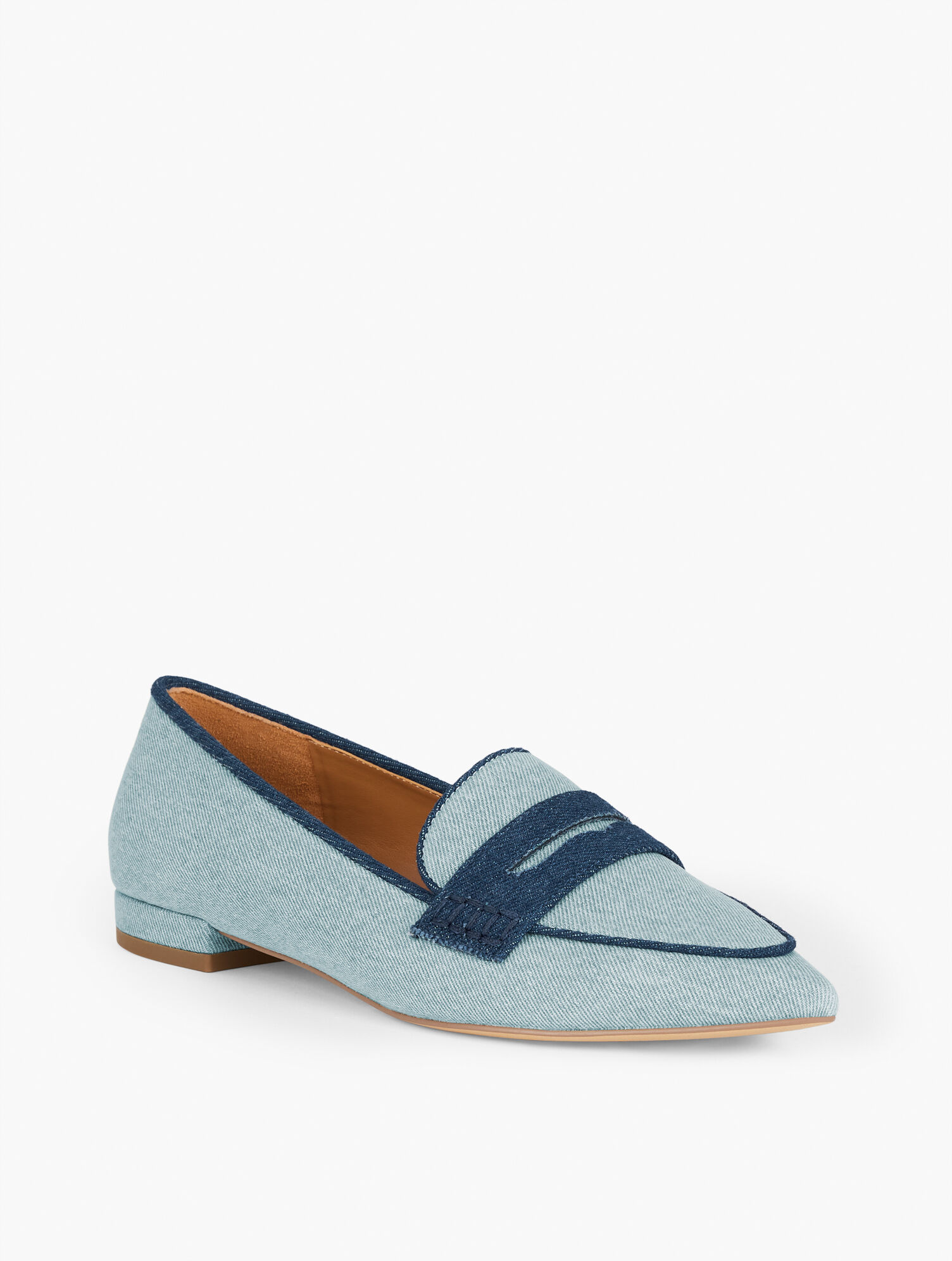 Scarlet Pointed Toe Denim Loafers