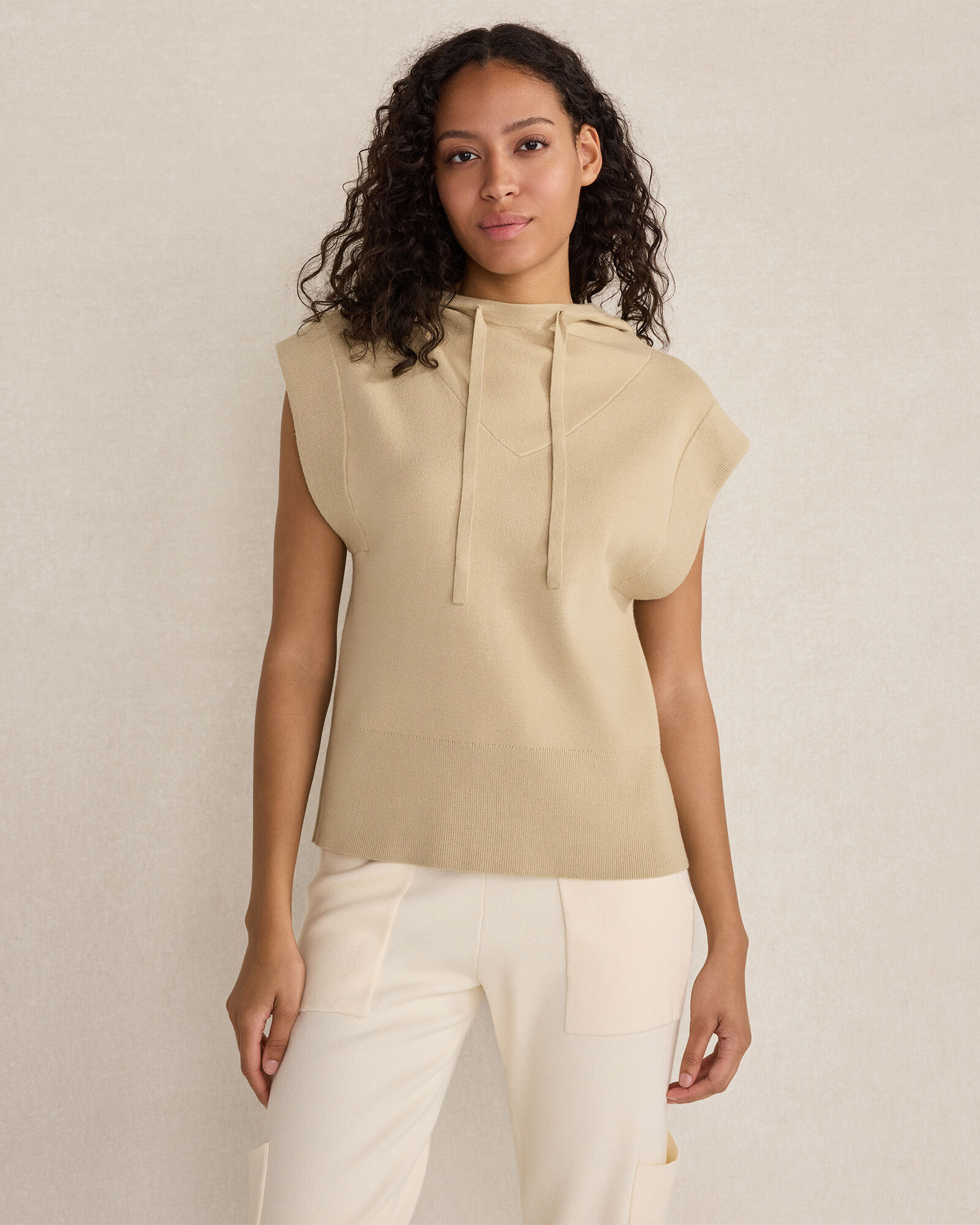 Viscose Blend Sleeveless Hoodie