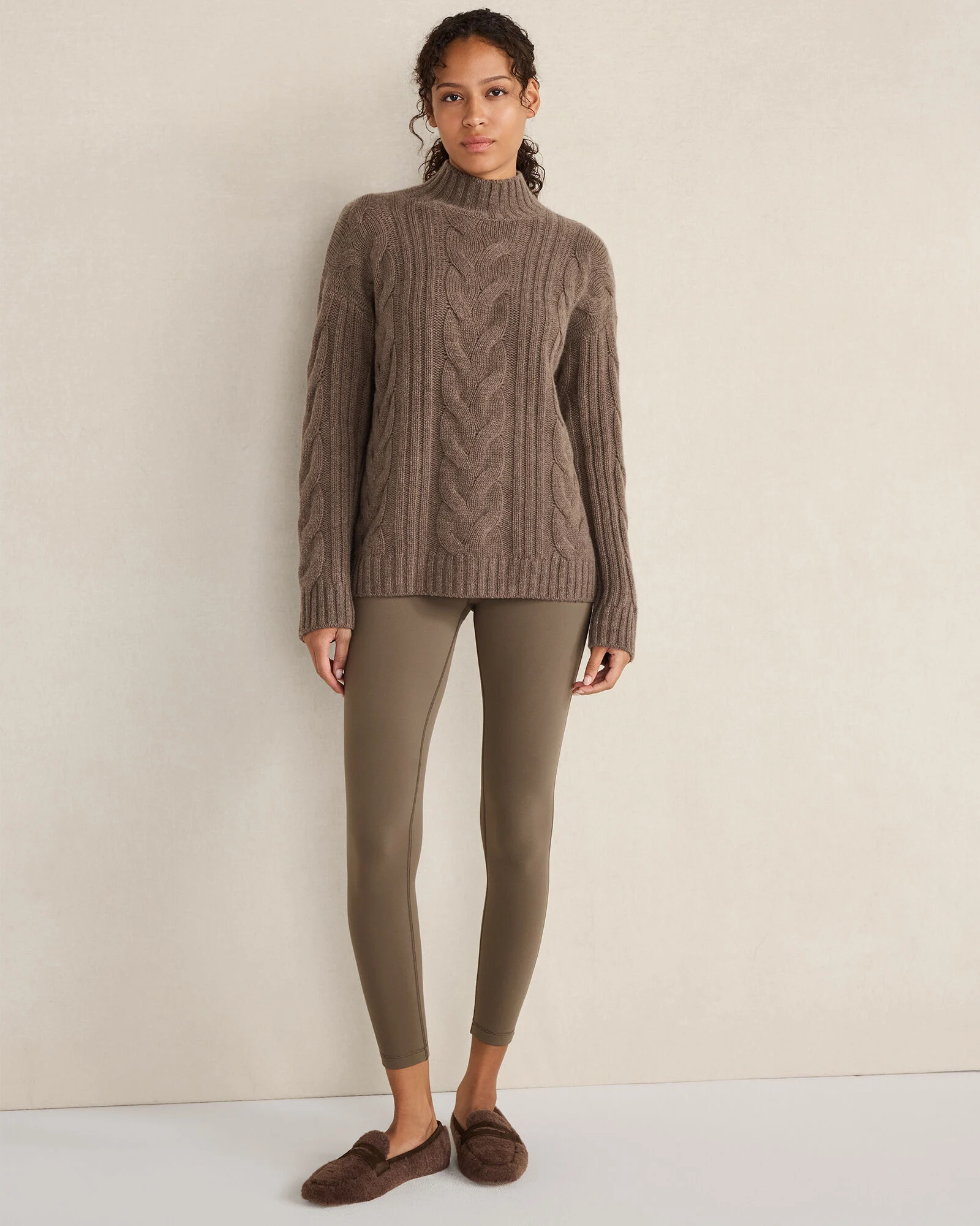 Cashmere Cable Mockneck Sweater