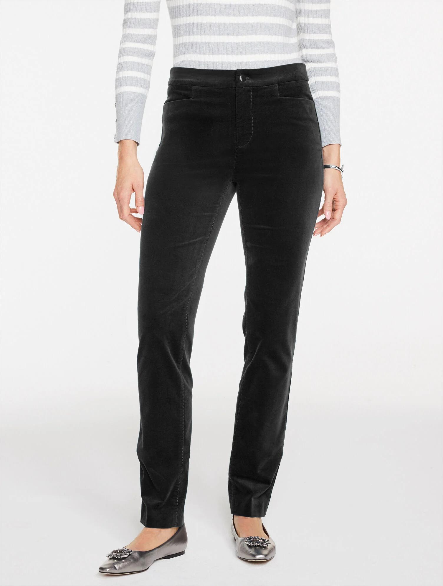 Straight Leg Velveteen Pants