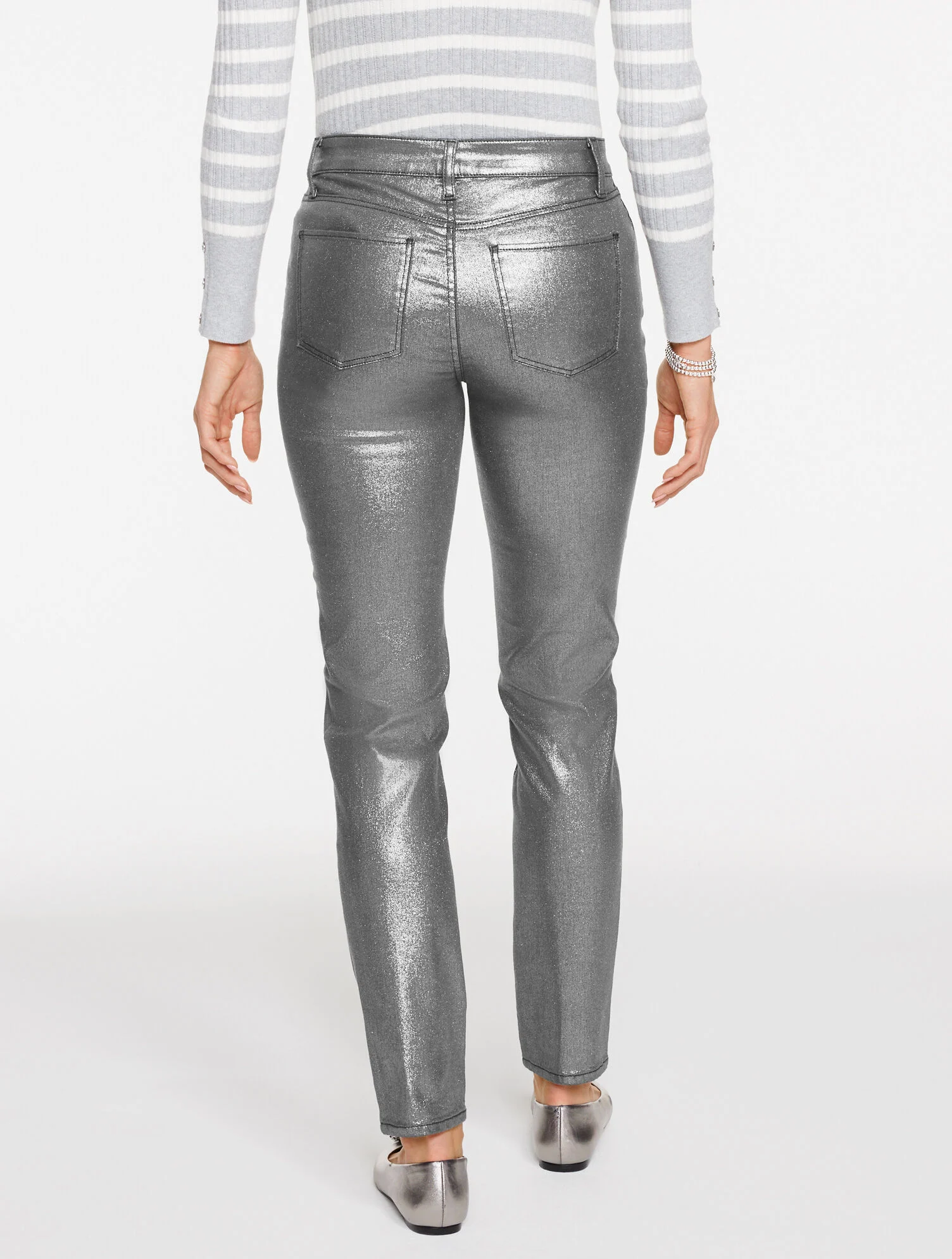 Slim Ankle Jeans - Pewter Foil
