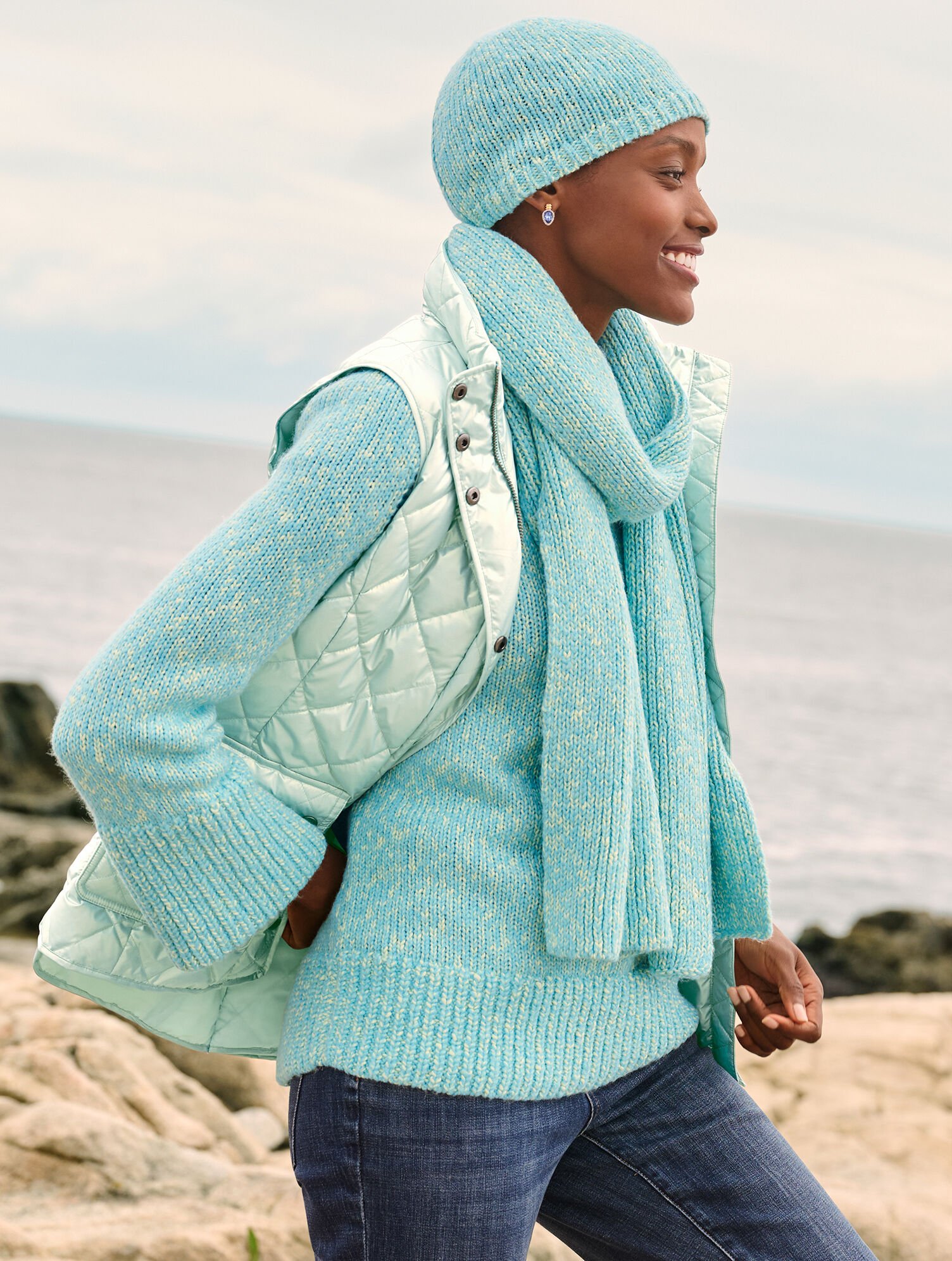 Shaker Stitch Scarf - Marl