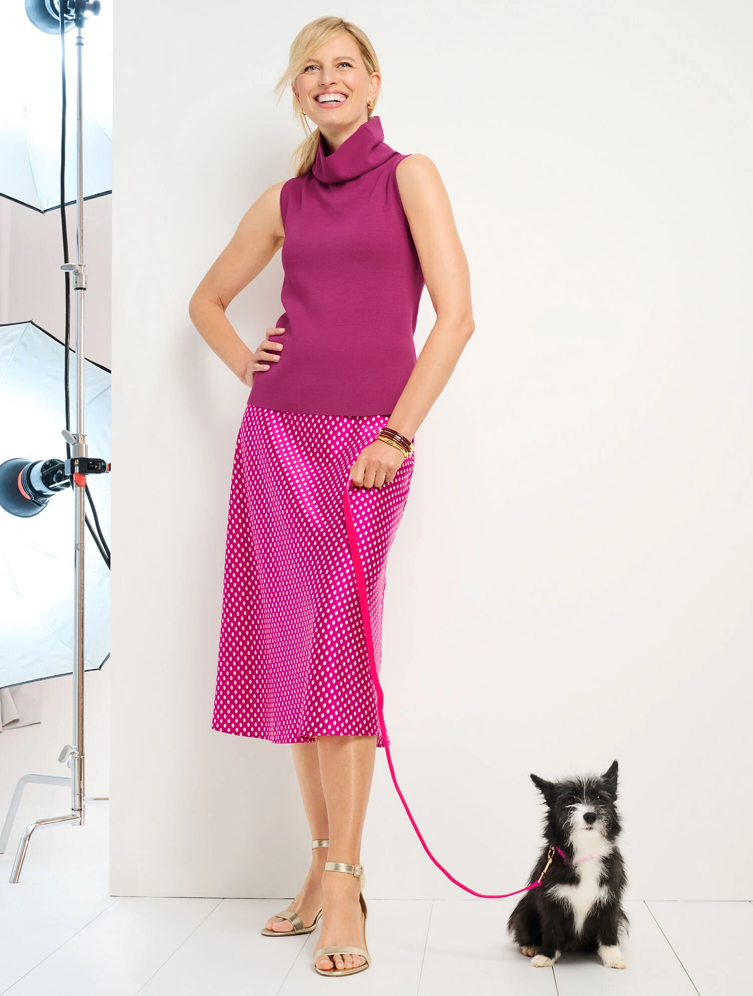 Satin Slip Skirt - Oval Dot