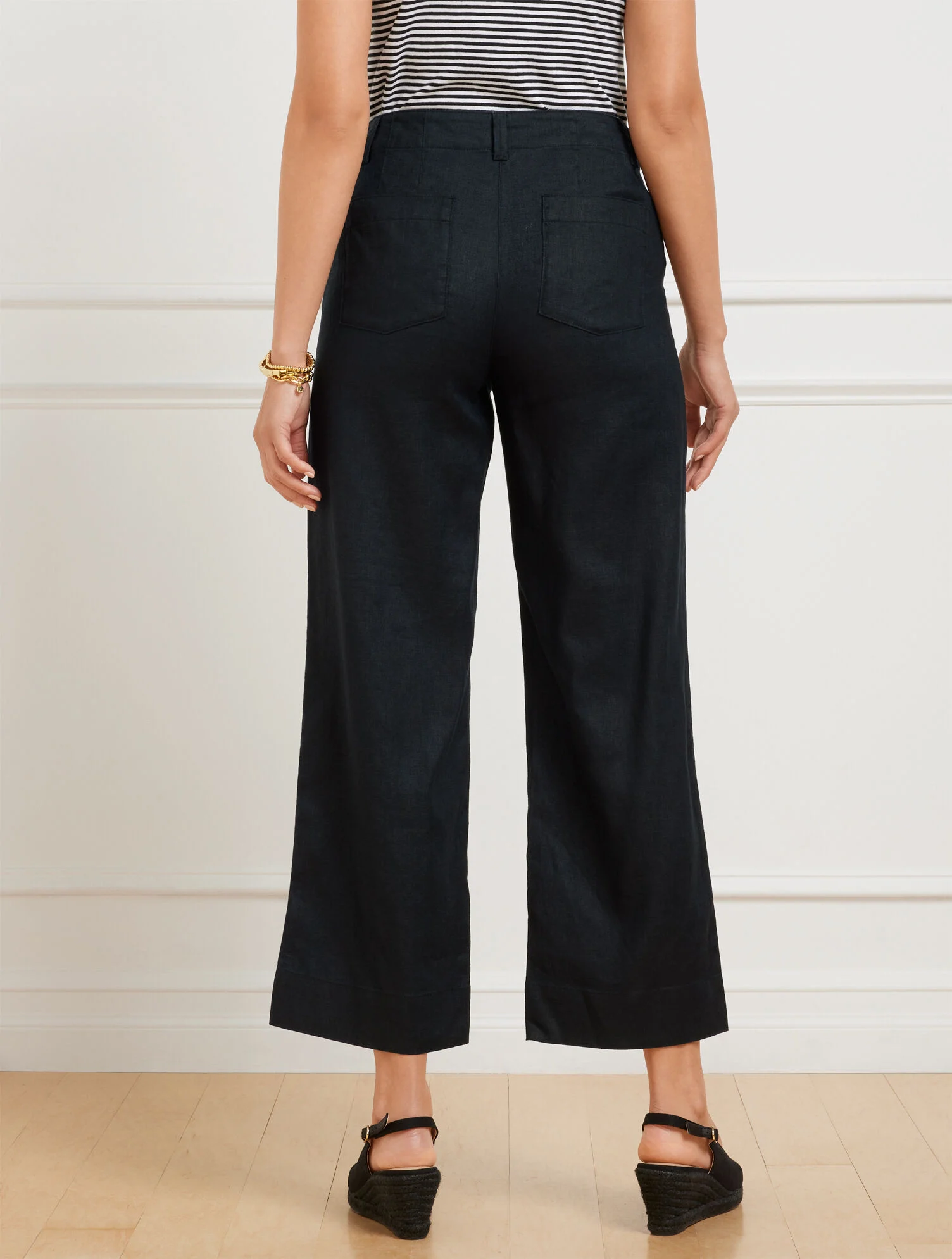 Straight Ankle Washed Linen Pants