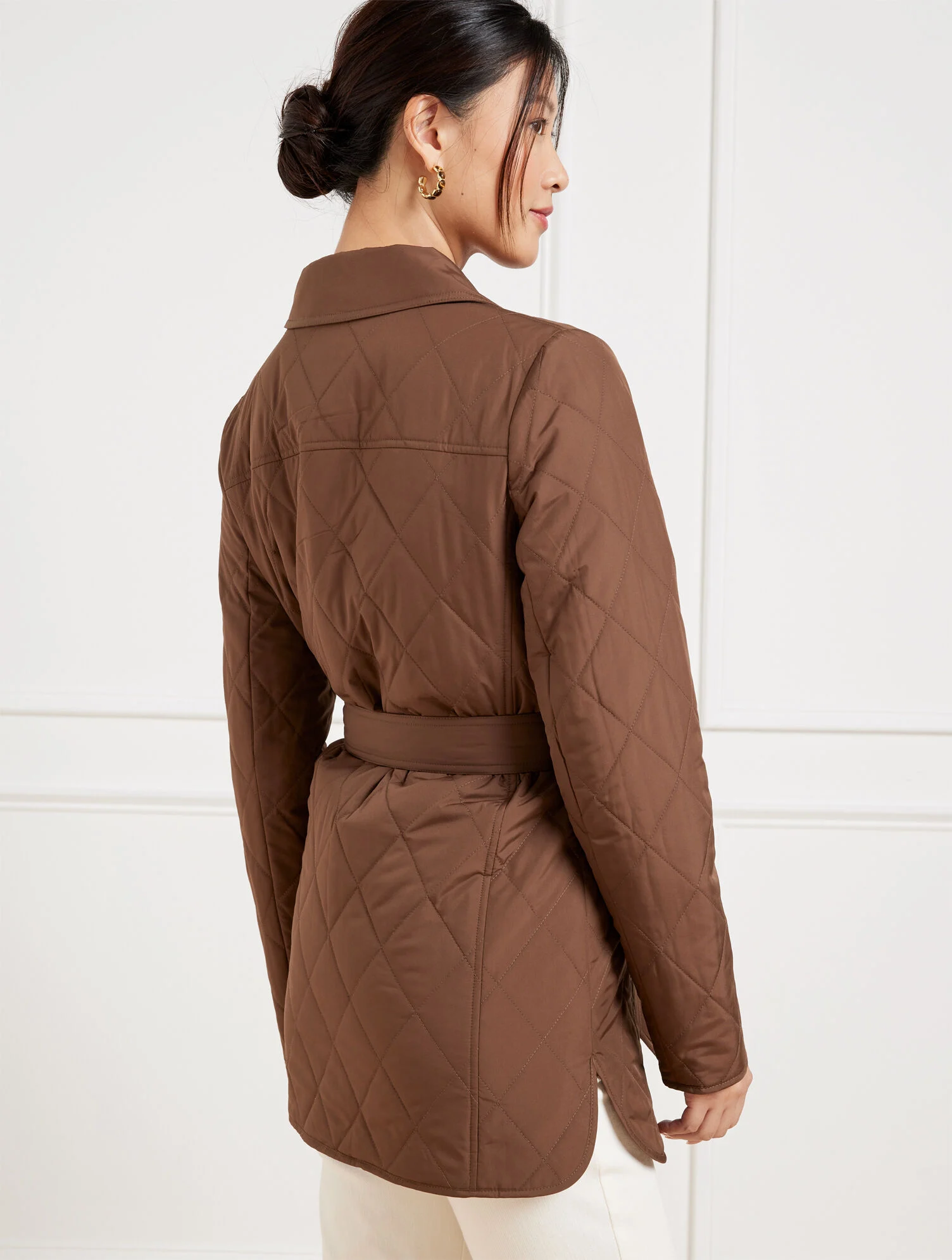 Belted Quilted Shirt Jacket