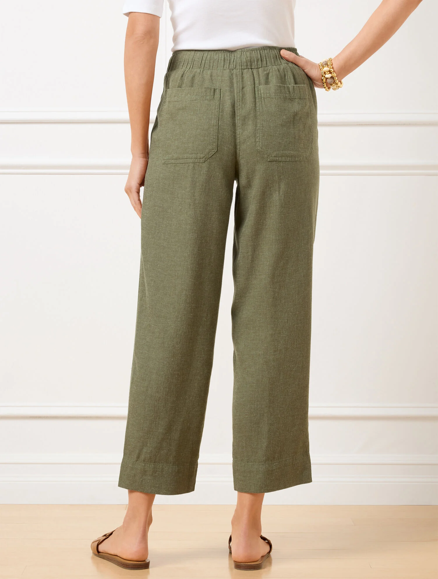 Straight Crop Drawstring Pants