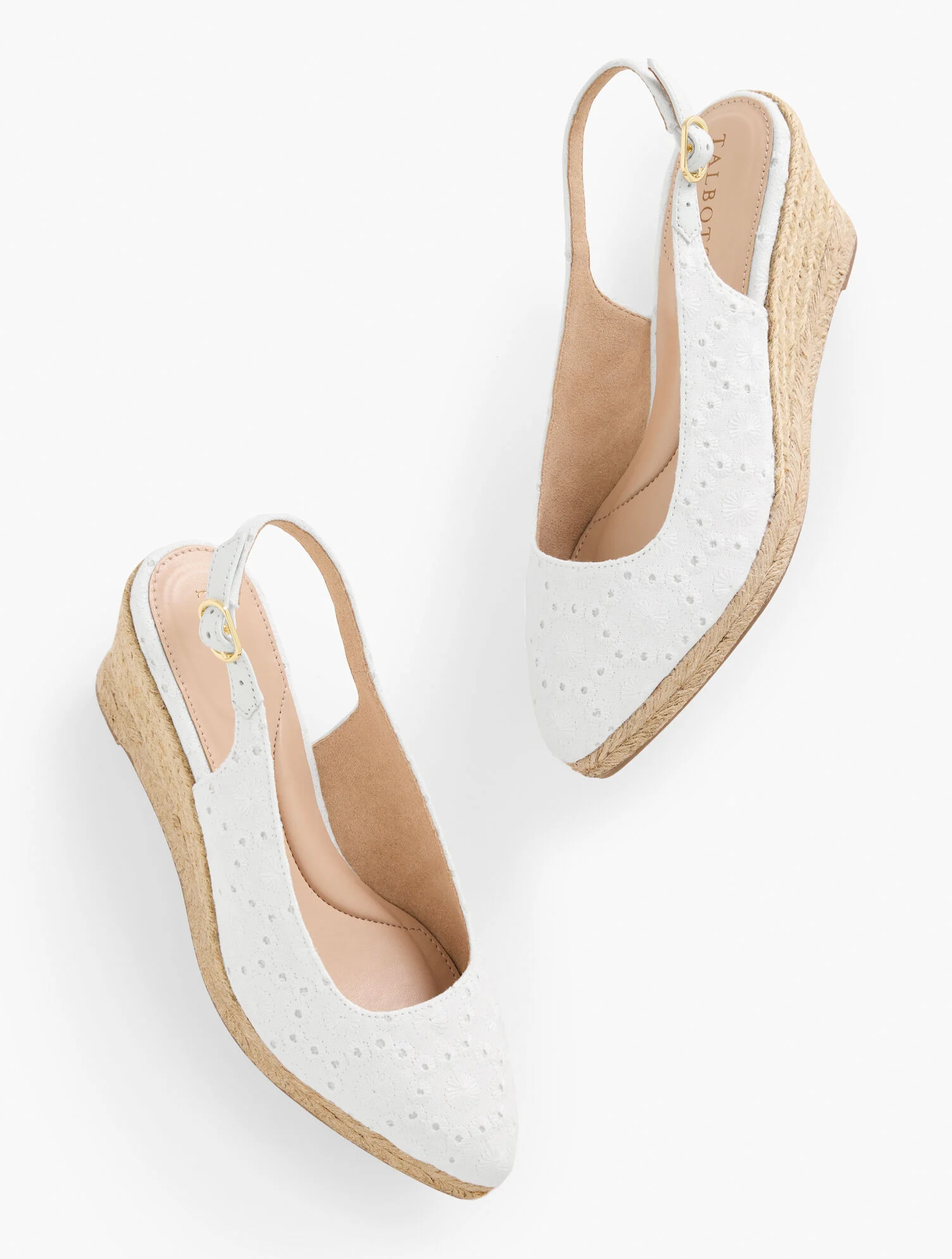 Vivi Slingback Espadrille Wedges - Eyelet