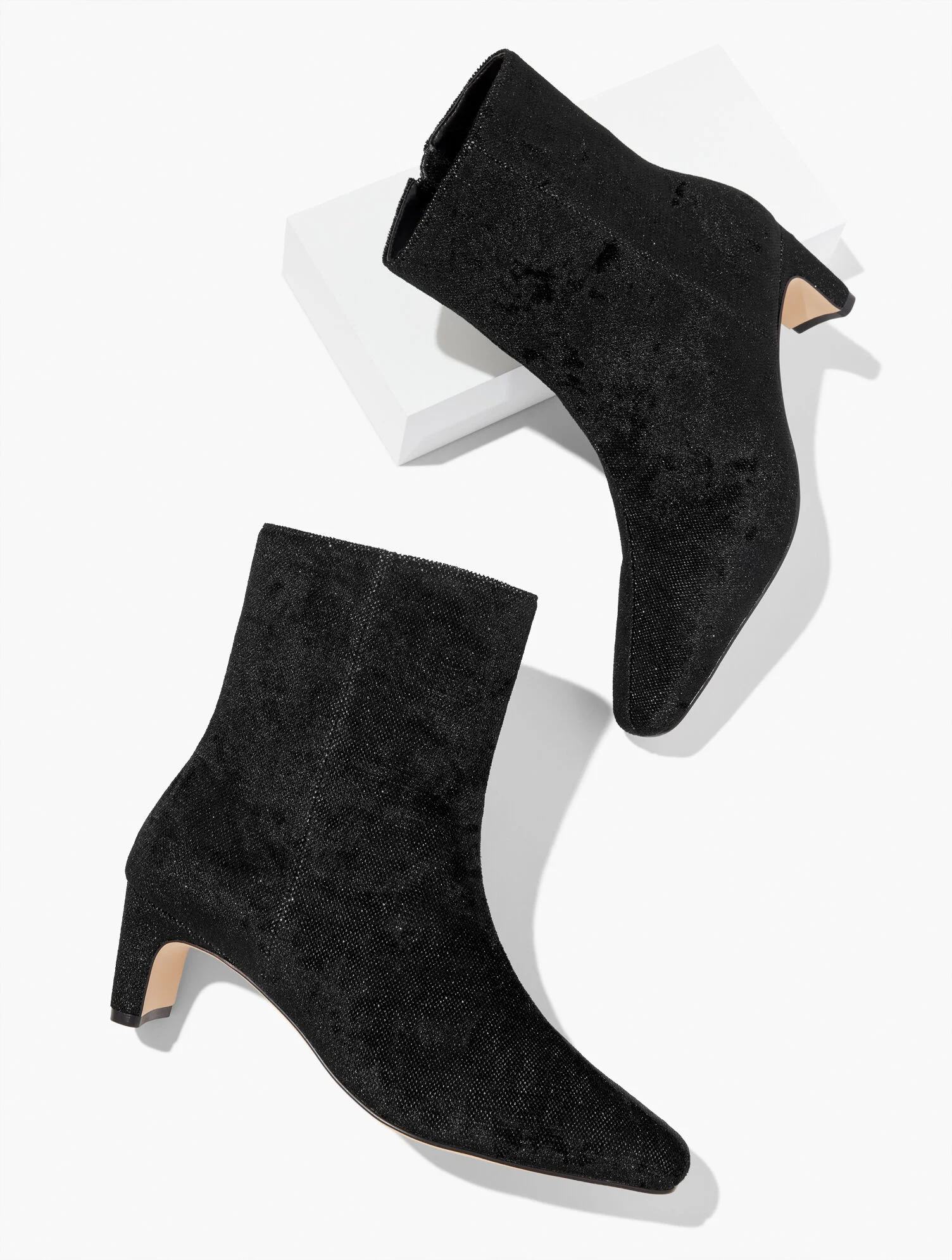 Galen Curved Ankle Boots - Sparkle Velvet