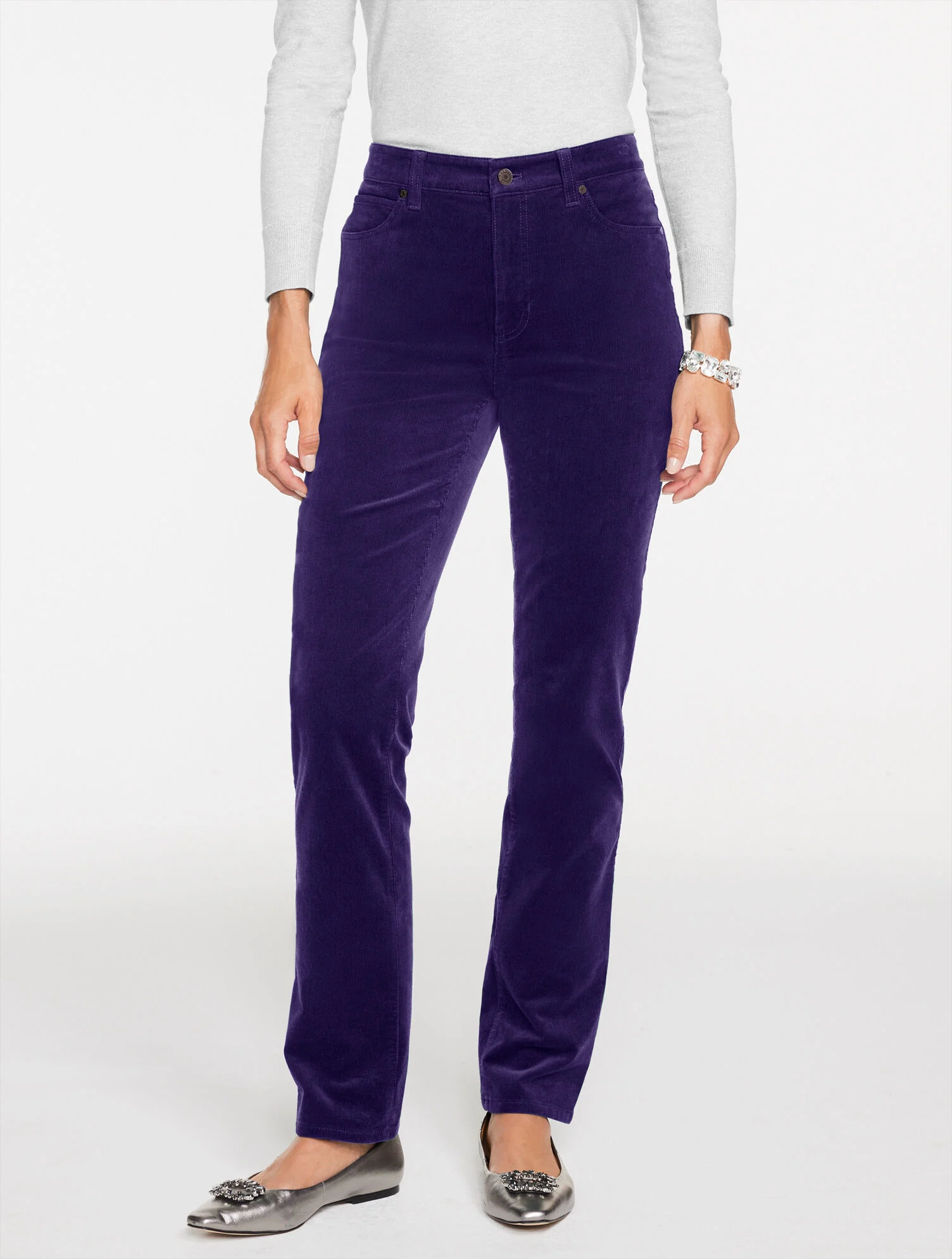 Straight Leg Stretch Corduroy Pants