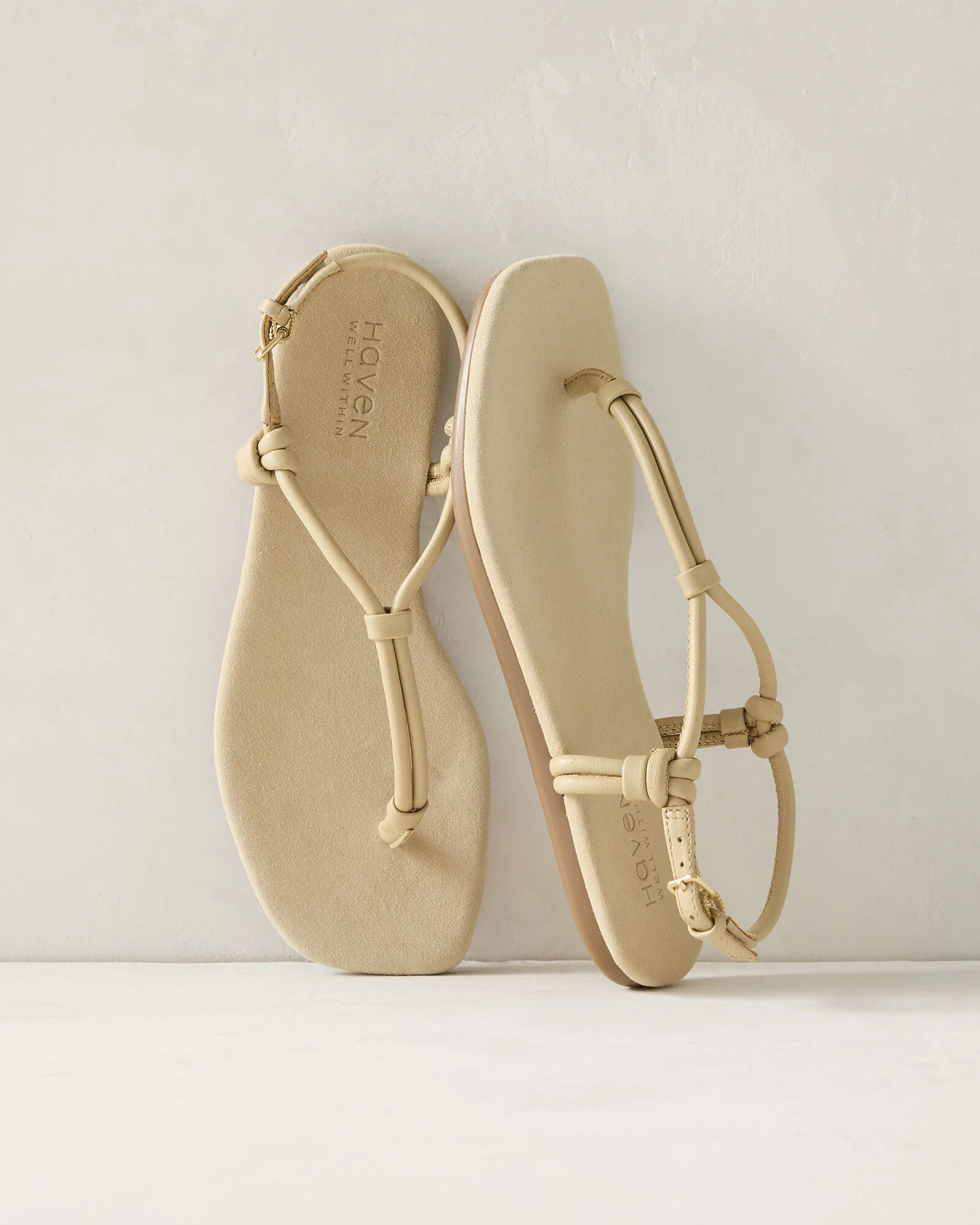 Leather Double Strap Thong Sandals