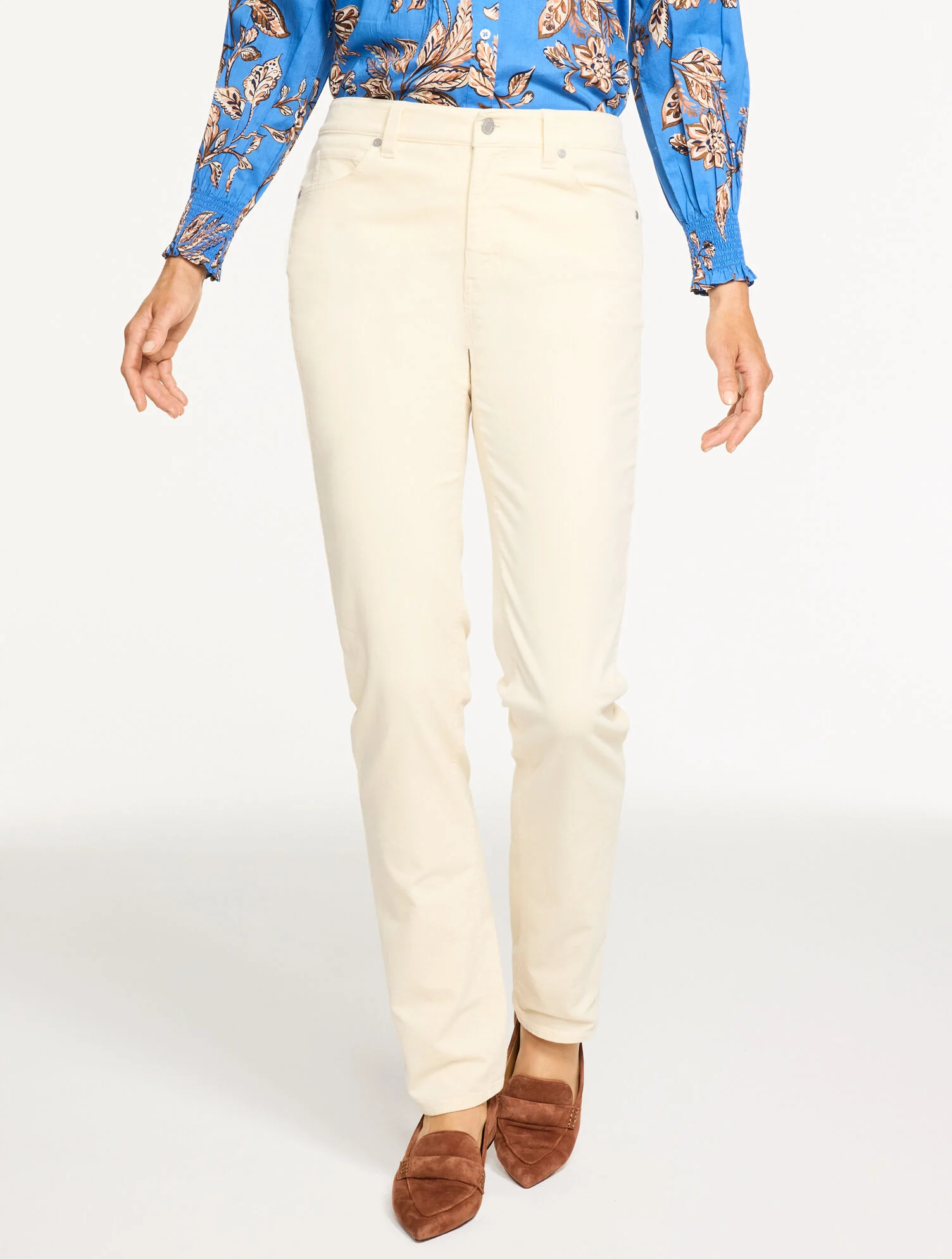 Straight Leg Stretch Corduroy Pants - Curvy Fit