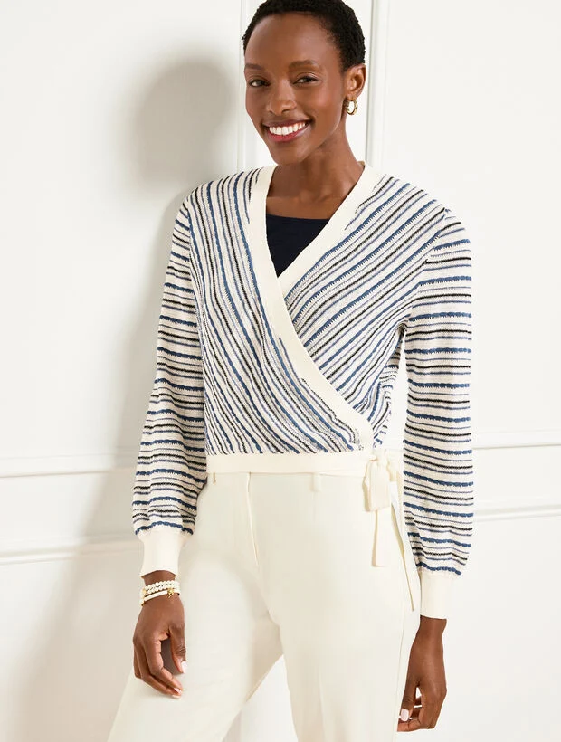Wrap Shrug - Textured Stripe