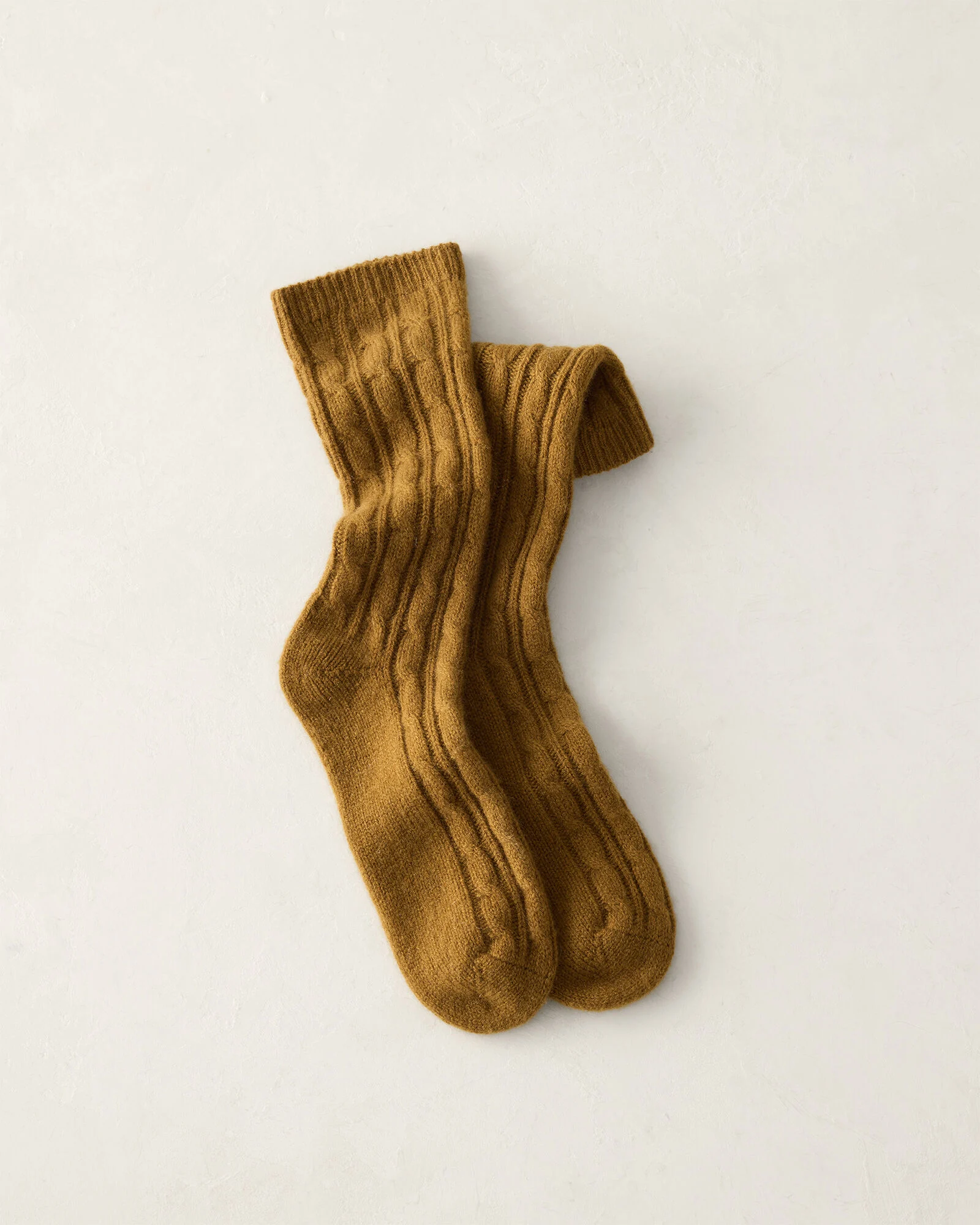 Cashmere Blend Cable Knit Socks