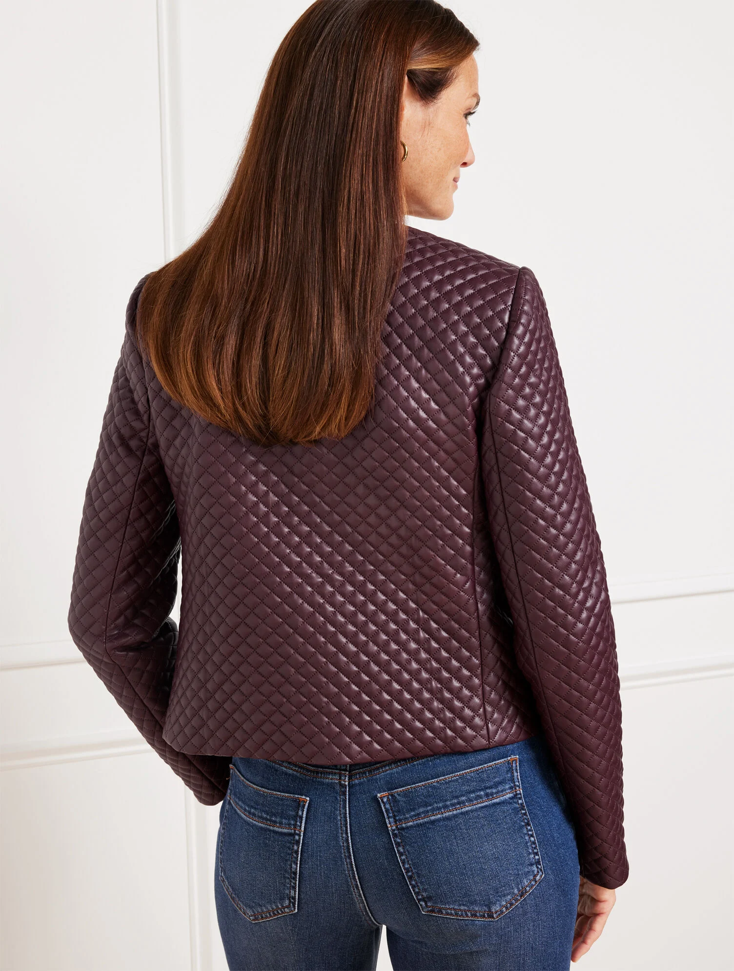 Embossed Faux Leather Jacket