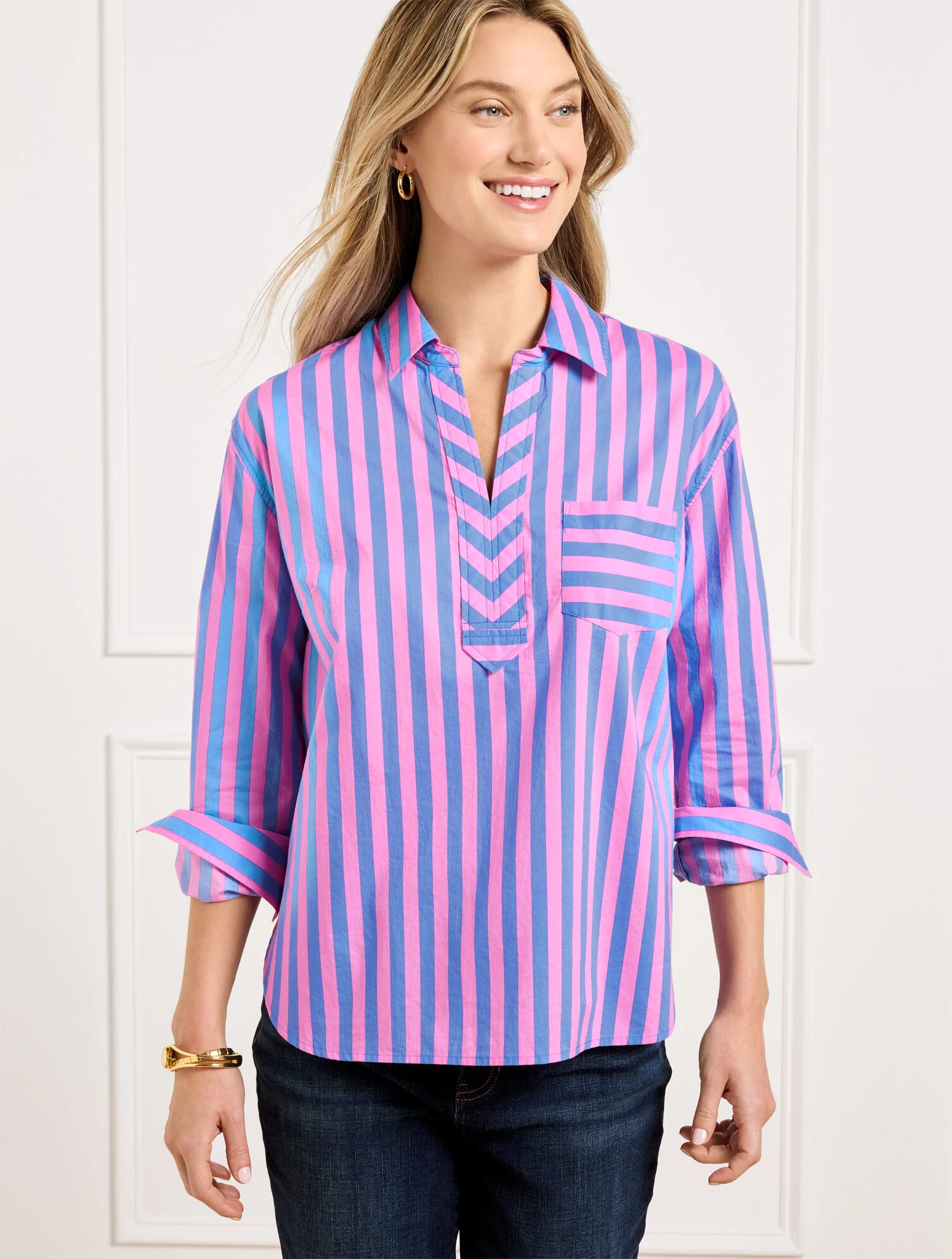 Short Shirt - Garden Stripe