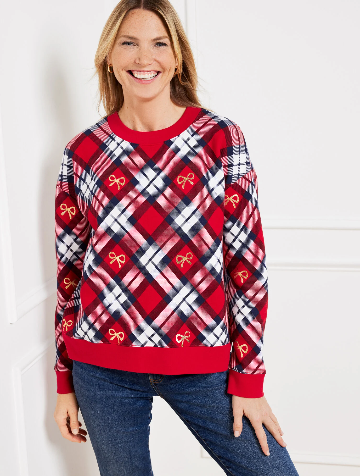 Crewneck Sweatshirt - Chestnut Plaid