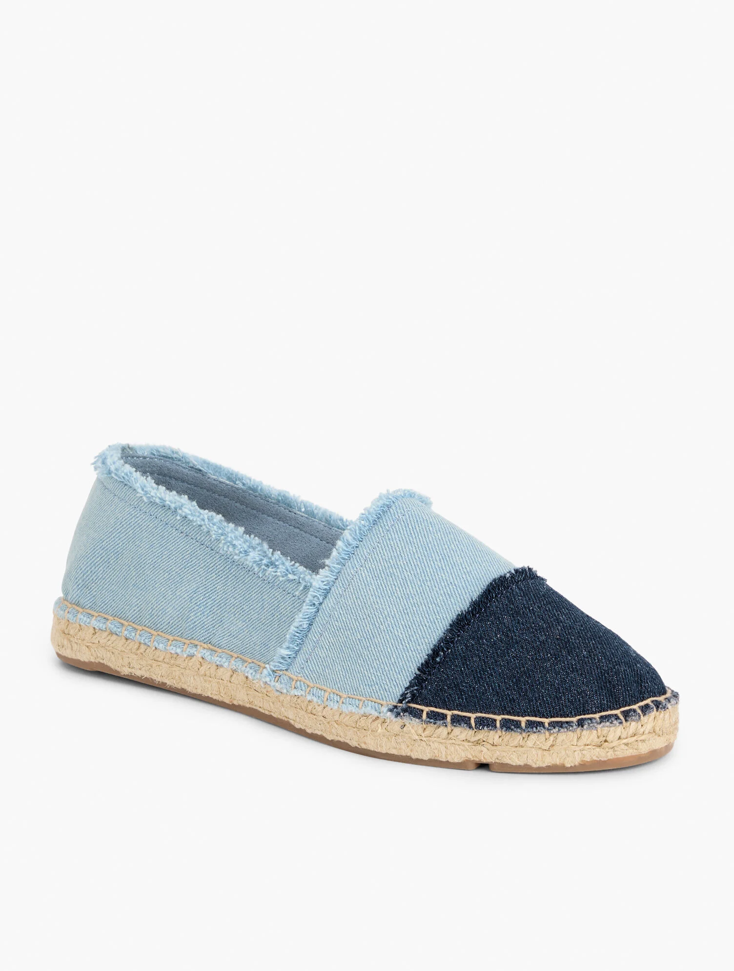 Izzy Frayed Denim Espadrille Flats