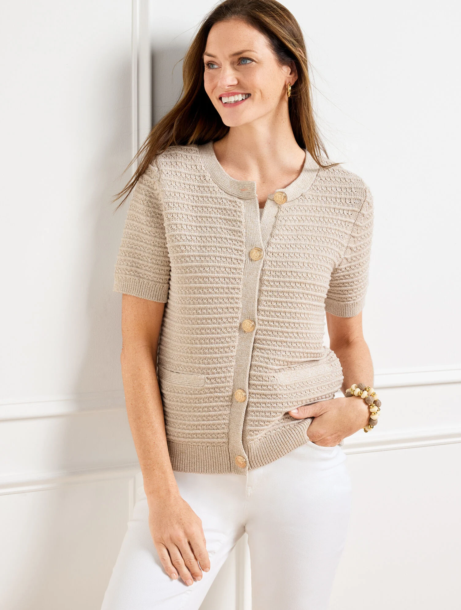 Short Sleeve Cardigan - Marl